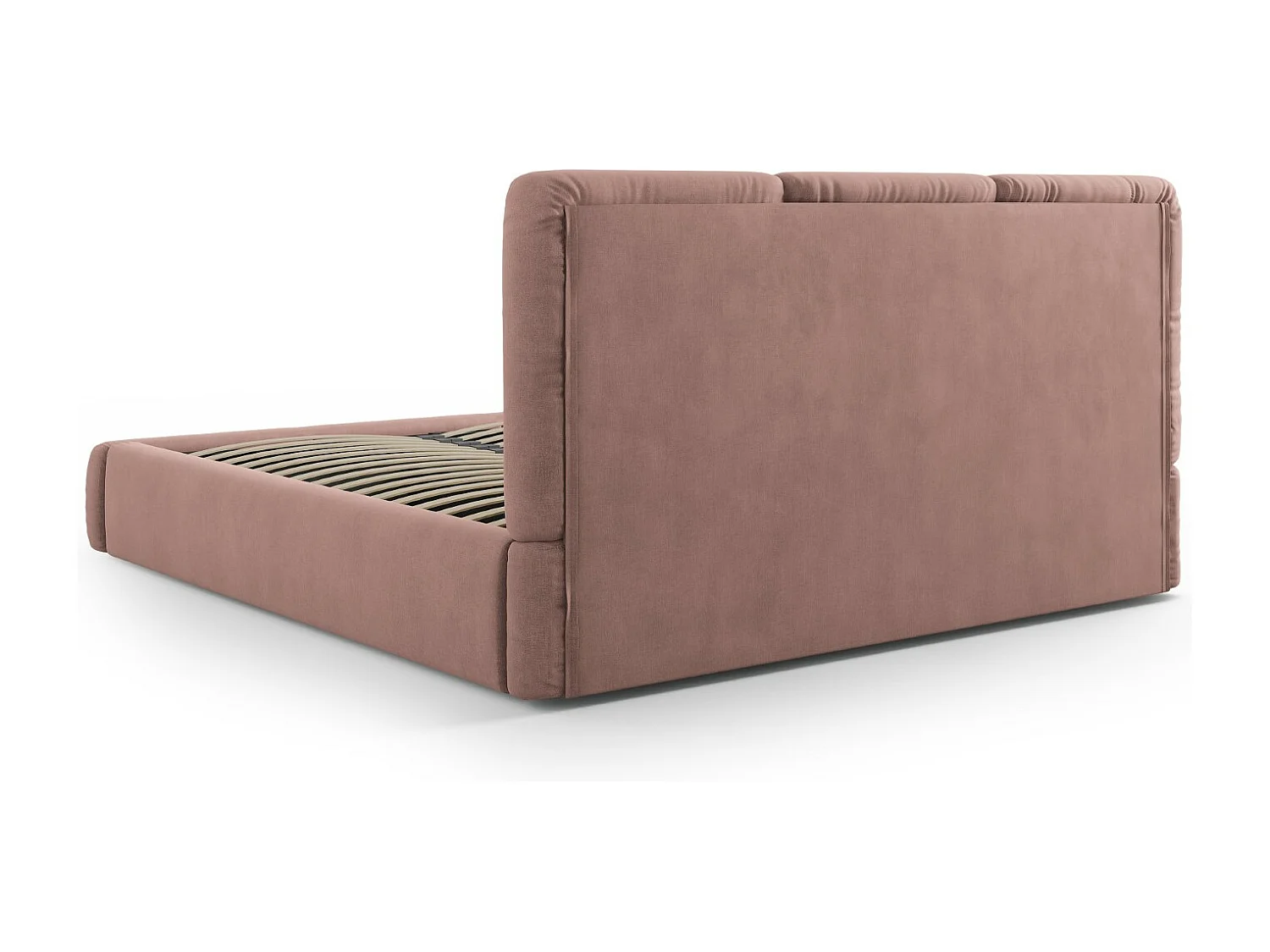 Cosmopolitan Design - Opbergbed met hoofdeinde "Nicolas" 160x200cm, Chenille, Roze - 220x180x100cm