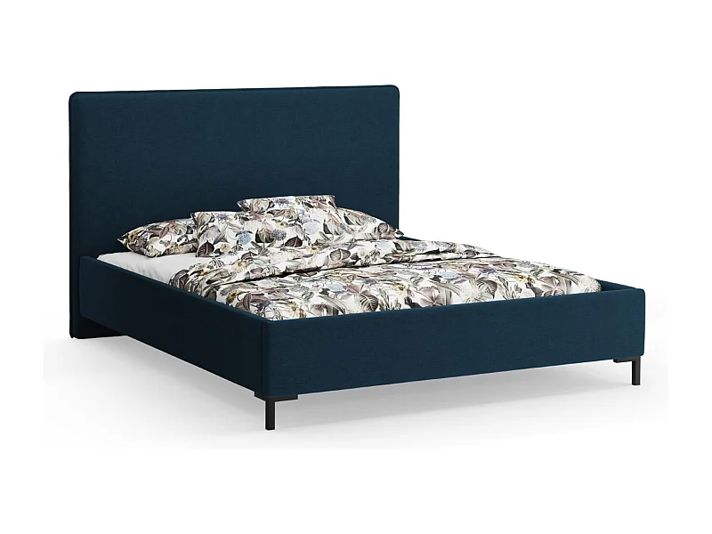 CXL by Christian Lacroix - Opbergbed met hoofdeinde "Polly" 140x200cm, Chenille, Marineblauw - 220x150x120cm