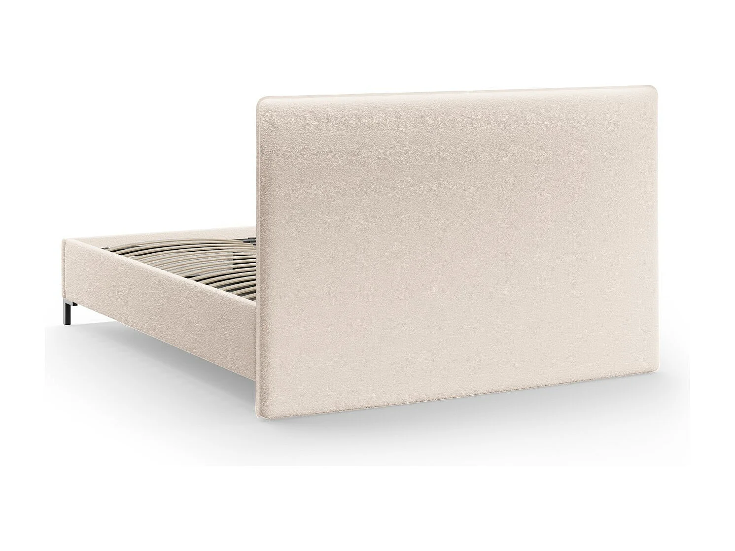 CXL by Christian Lacroix - Lit coffre avec tête de lit "Polly" 140x200cm en bouclé beige - 220x150x120cm