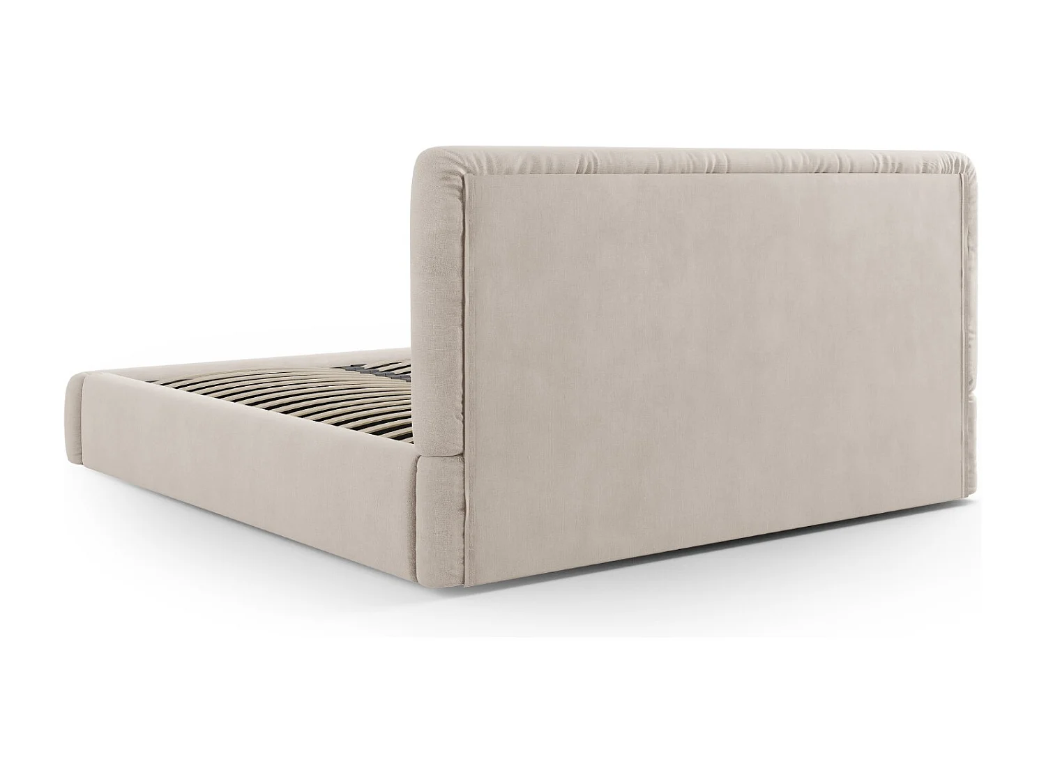 Cosmopolitan Design - Opbergbed met hoofdeinde "Colonel" 180x200cm, Chenille, Beige - 220x200x100cm