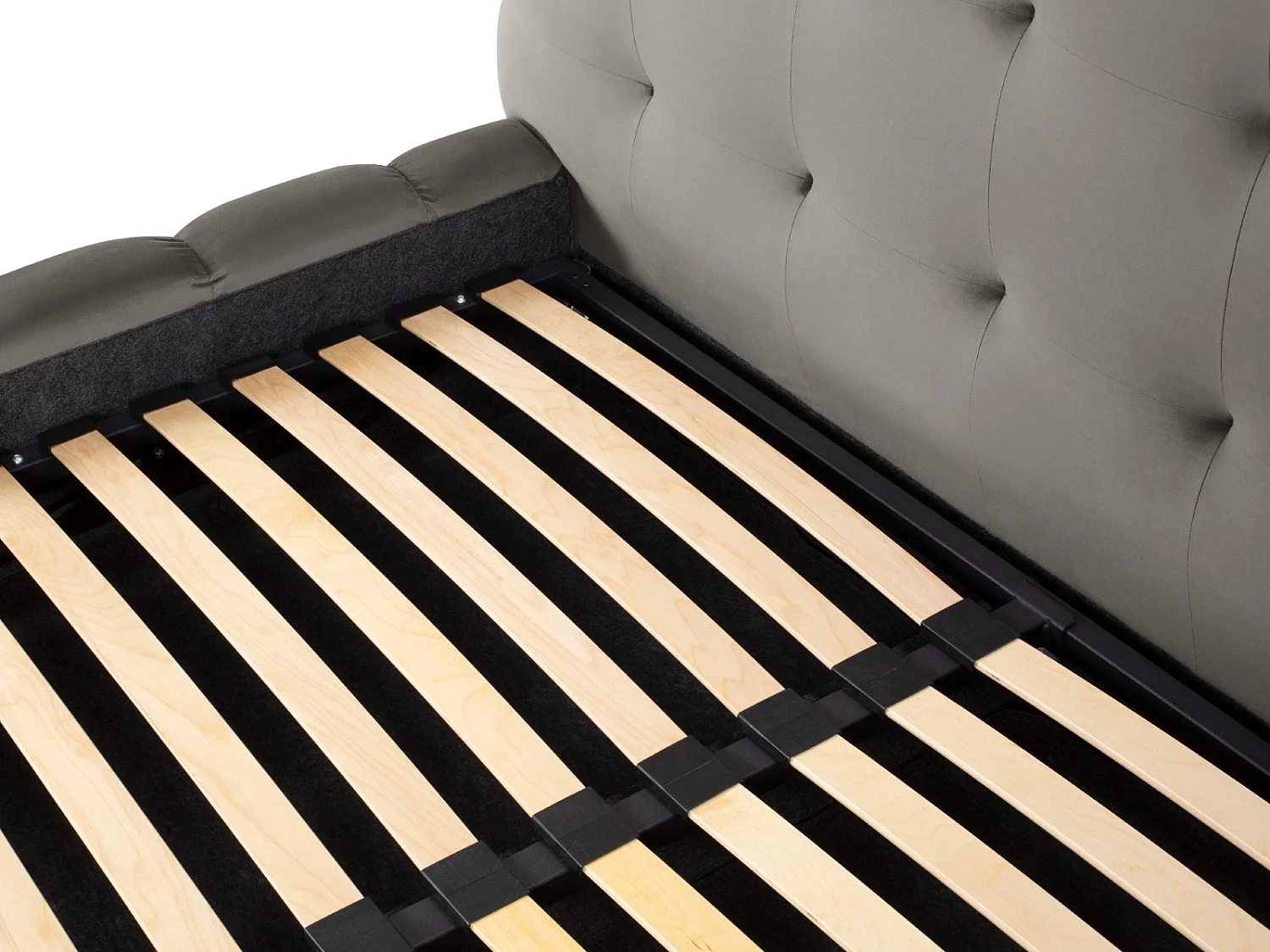 Cosmopolitan Design - Cama con cabecero y baúl "Bali" 140x200cm de terciopelo gris claro - 230x165x125cm