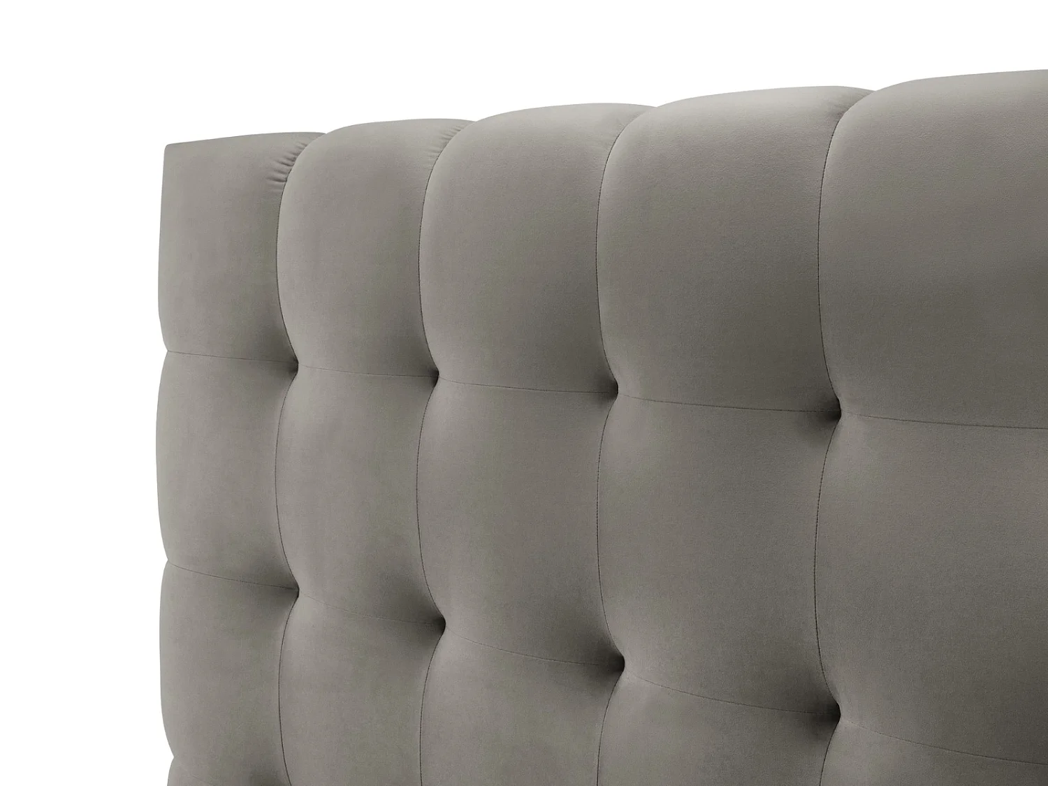 Cosmopolitan Design - Opbergbed met dubbel hoofdbord "Bali" 160x200cm, Flueel, Lichtgrijs - 230x250x100cm