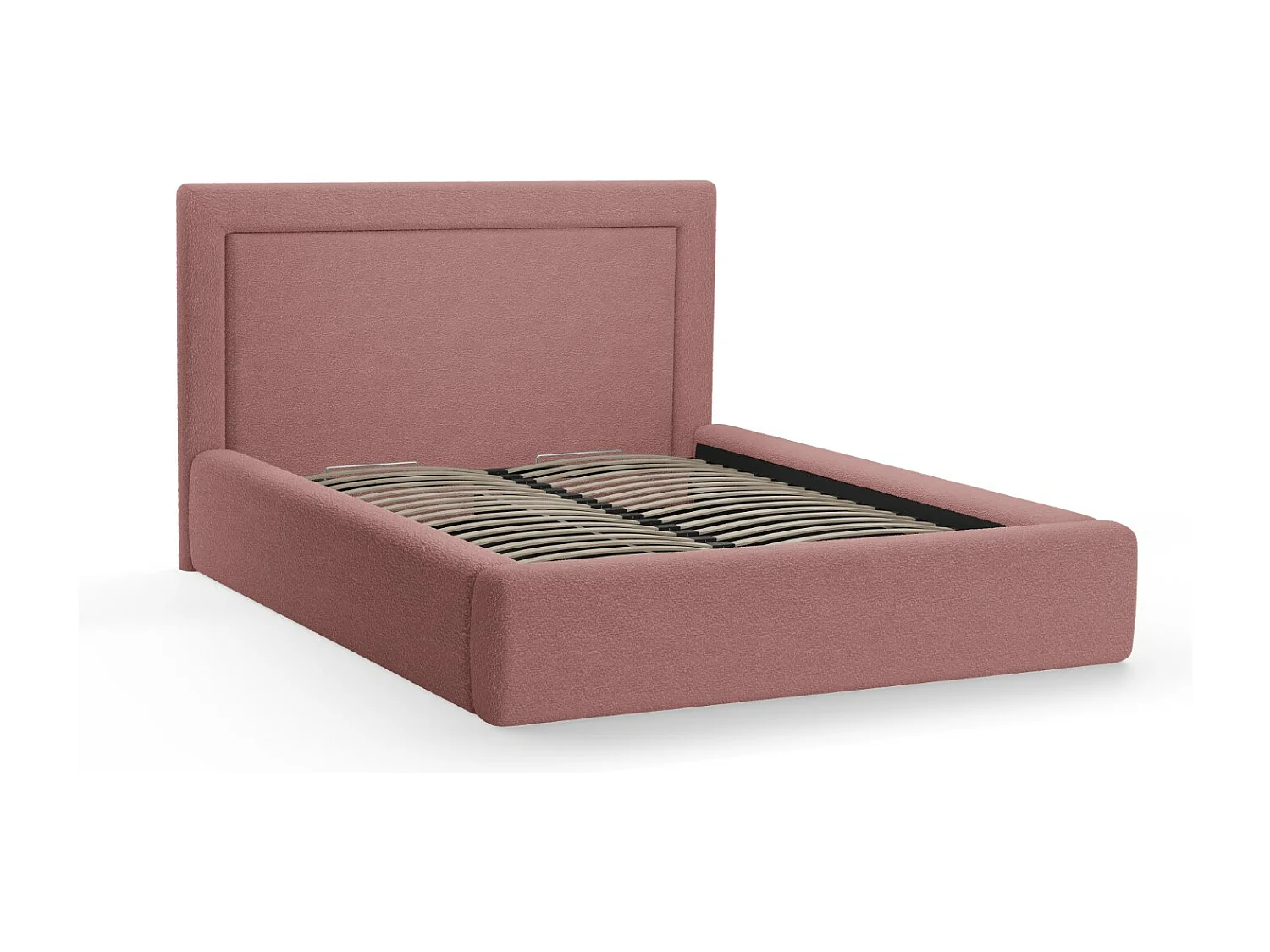 CXL by Christian Lacroix - Opbergbed met hoofdeinde "Valerie" 140x200cm, Boucle, Roze - 230x165x120cm