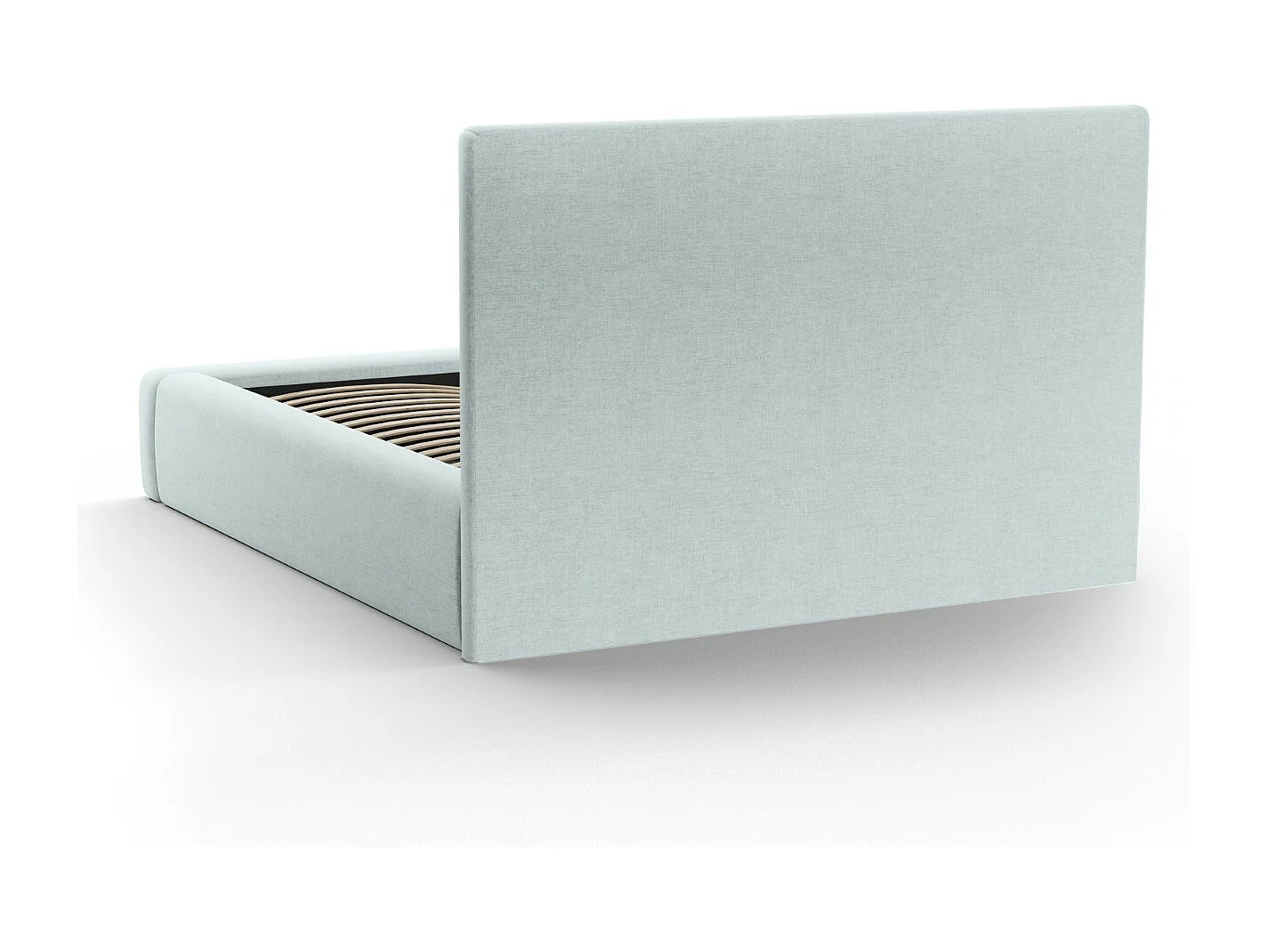 CXL by Christian Lacroix - Lit coffre avec tête de lit "Valerie" 160x200cm en chenille bleu satiné - 230x185x120cm