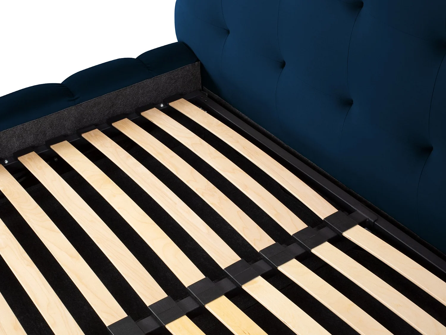 Cosmopolitan Design - Opbergbed met hoofdeinde "Bali" 180x200cm, Flueel, Koningsblauw - 230x205x125cm