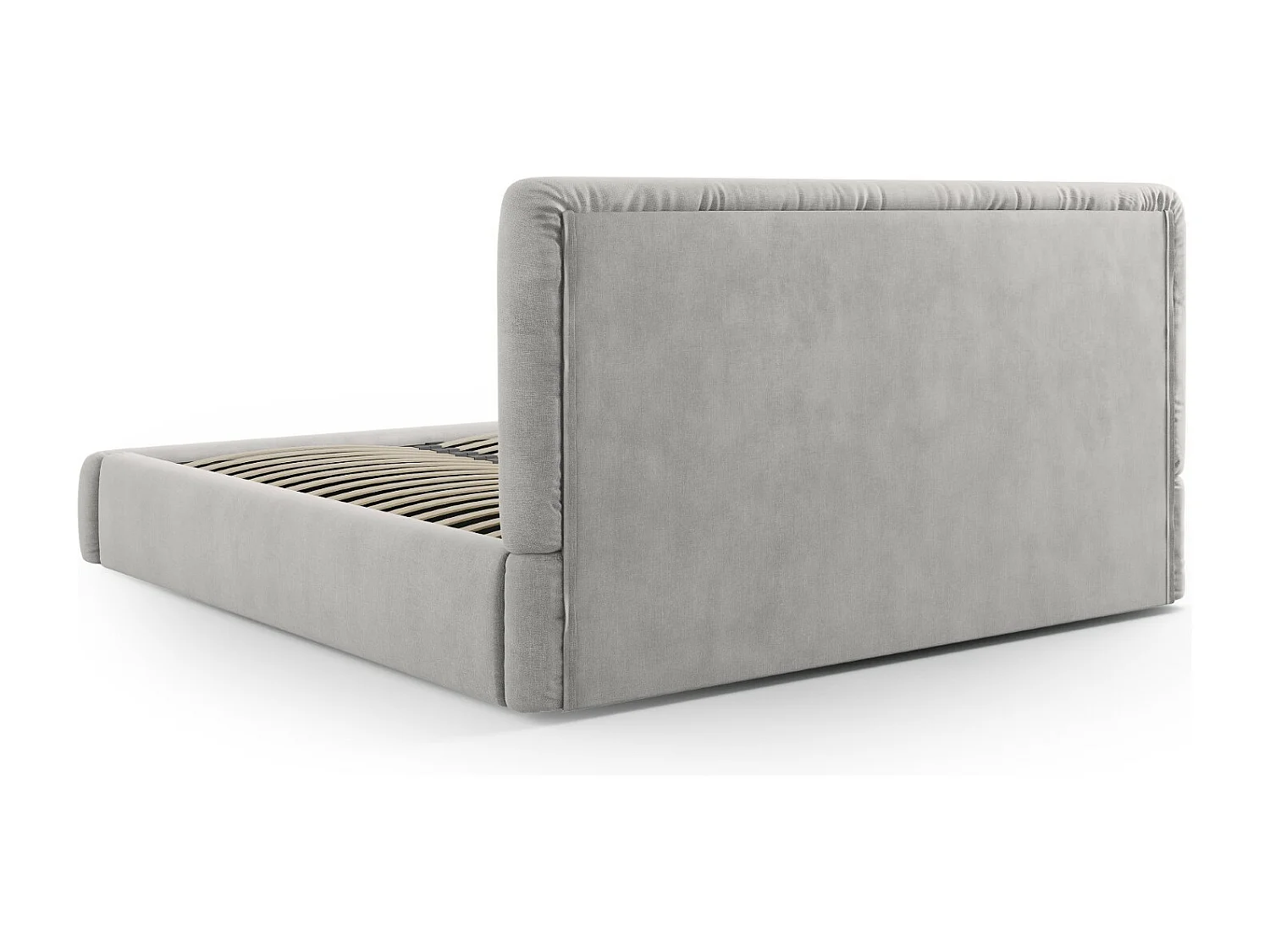 Cosmopolitan Design - Opbergbed met hoofdeinde "Colonel" 180x200cm, Chenille, Lichtgrijs - 220x200x100cm