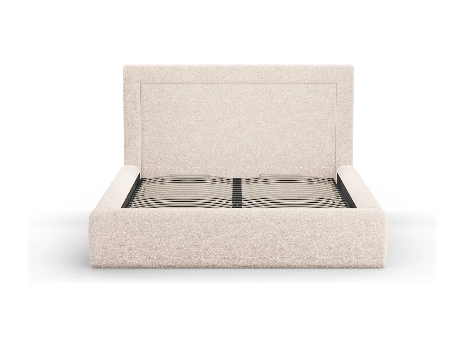 CXL by Christian Lacroix - Lit coffre avec tête de lit "Valerie" 140x200cm en bouclé beige - 230x165x120cm