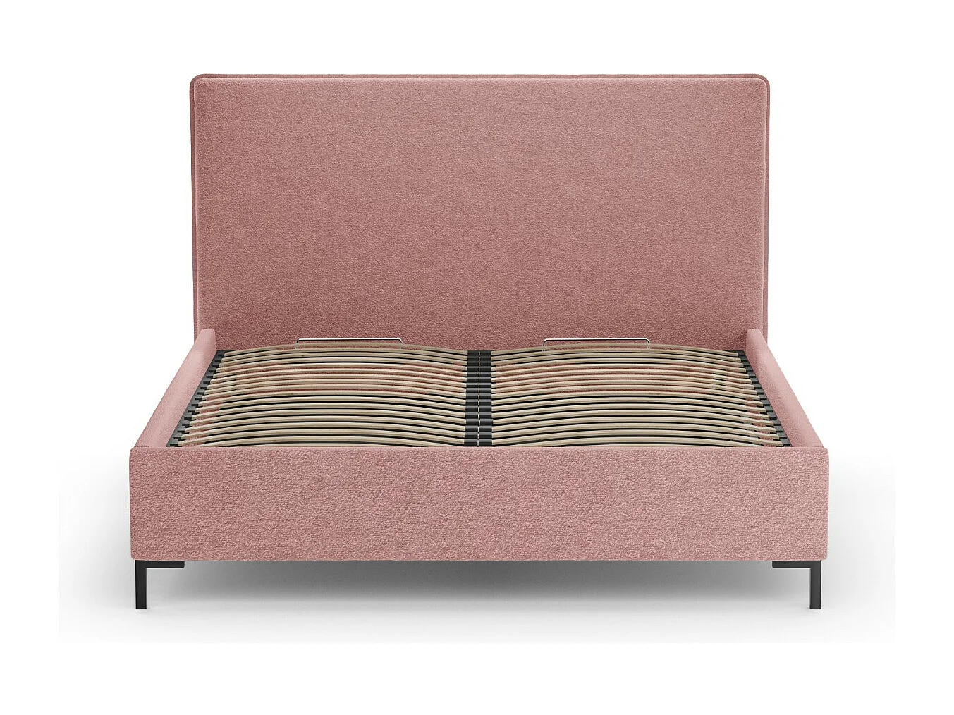 CXL by Christian Lacroix - Letto a cassettone con testiera "Polly" 140x200cm in bouclé rosa - 220x150x120cm