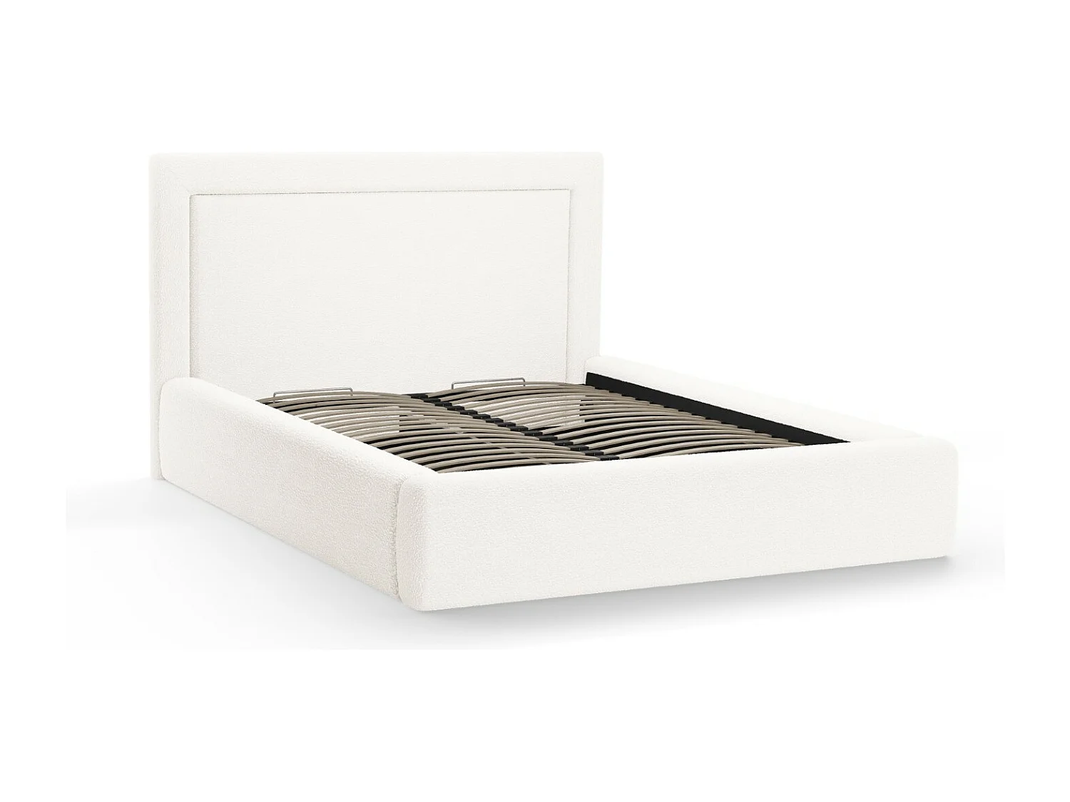 CXL by Christian Lacroix - Opbergbed met hoofdeinde "Valerie" 160x200cm, Boucle, Wit - 230x185x120cm