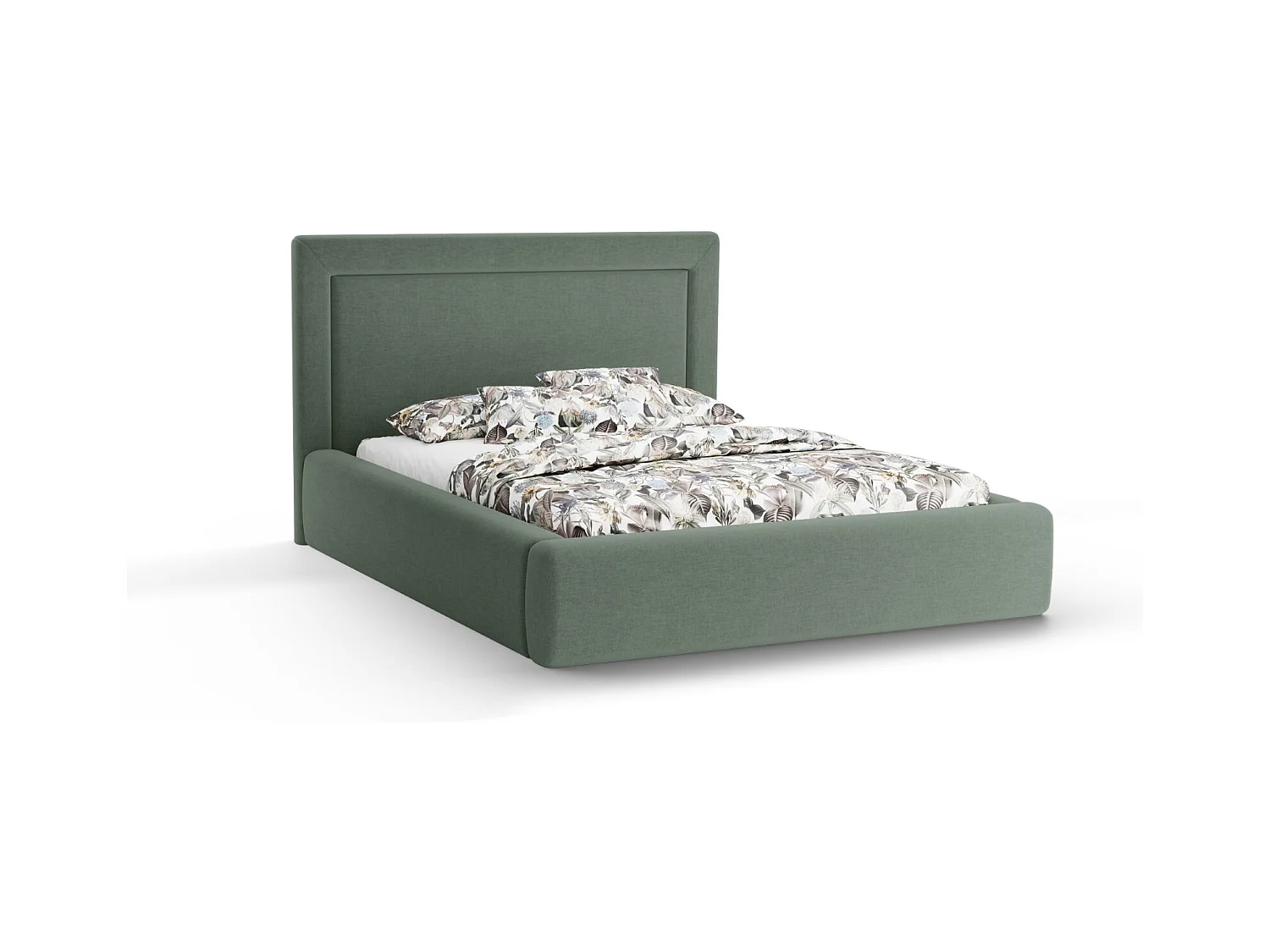CXL by Christian Lacroix - Opbergbed met hoofdeinde "Valerie" 180x200cm, Chenille, Mosgroen - 230x205x120cm