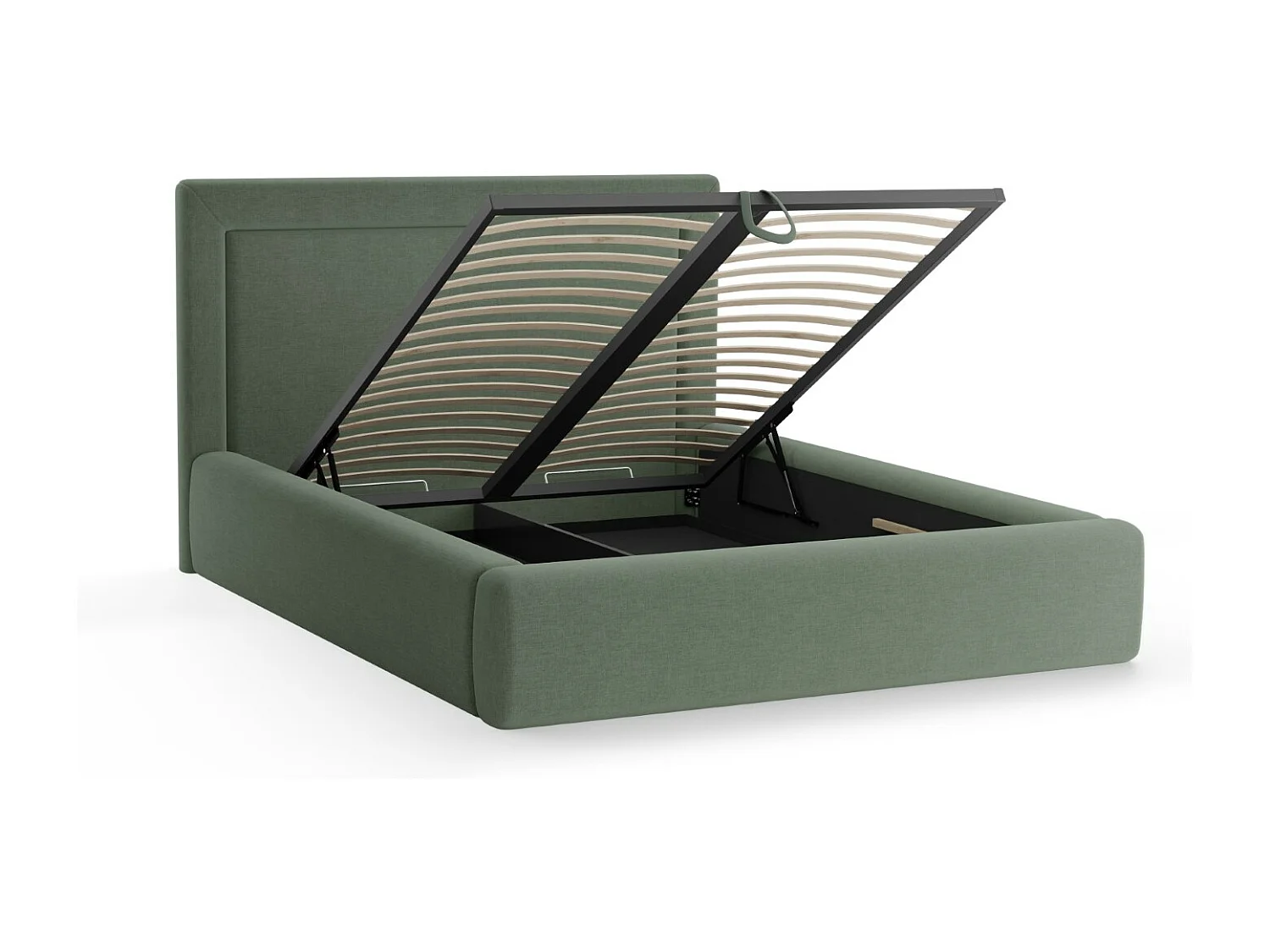 CXL by Christian Lacroix - Opbergbed met hoofdeinde "Valerie" 180x200cm, Chenille, Mosgroen - 230x205x120cm