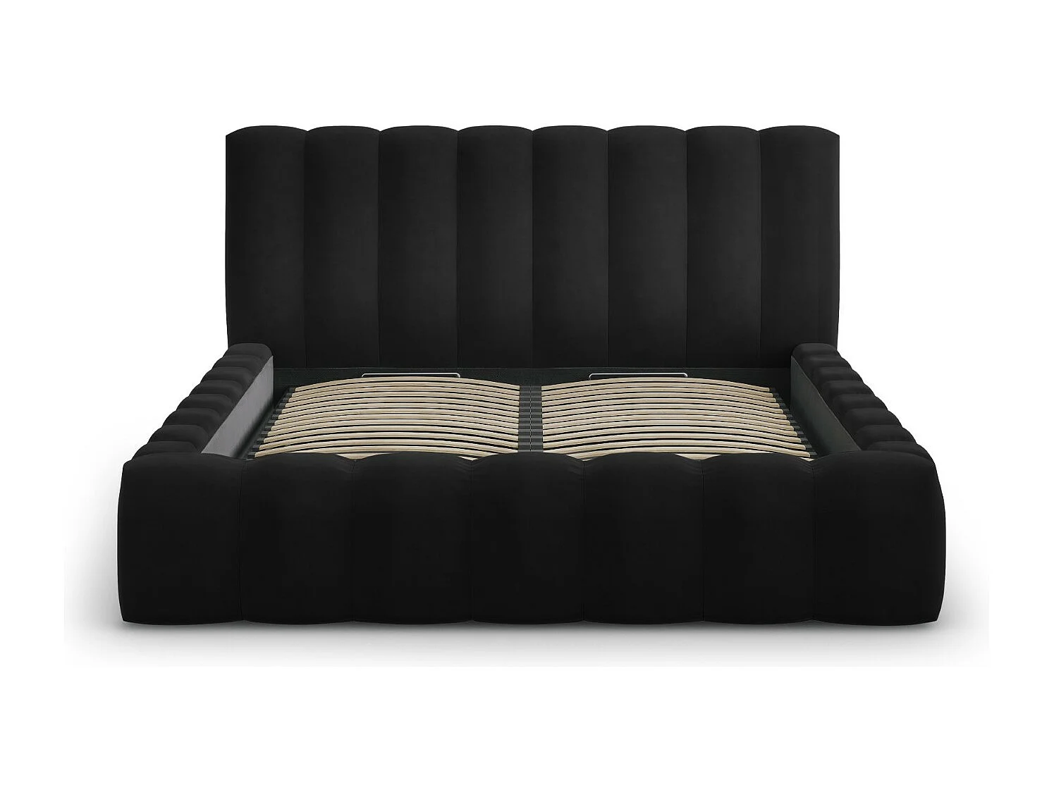 CXL by Christian Lacroix - Cama con cabecero y baúl "Ludivine" 140x200cm de terciopelo negro - 230x165x94cm