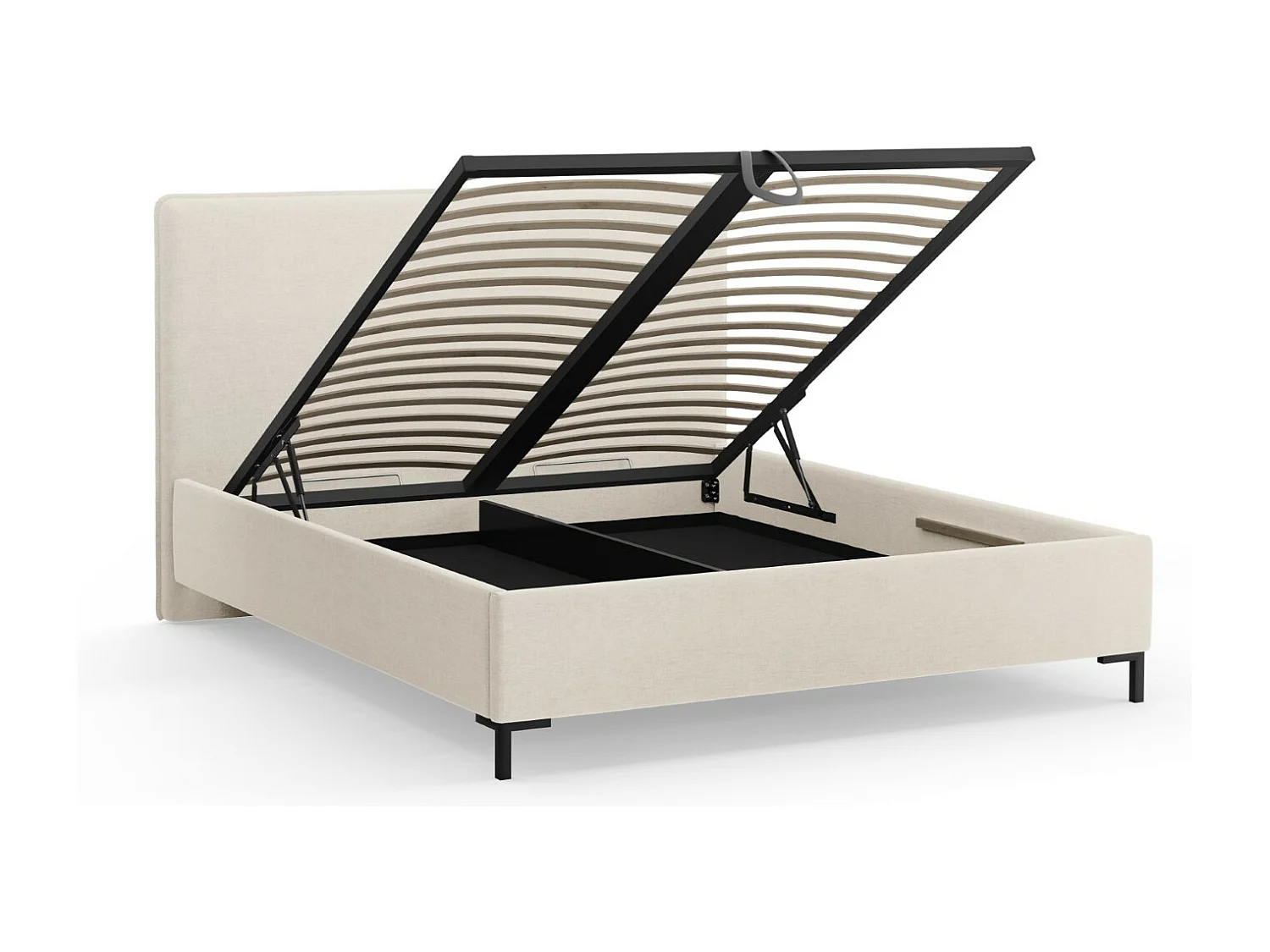 CXL by Christian Lacroix - Opbergbed met hoofdeinde "Polly" 180x200cm, Chenille, Lichtbeige - 220x190x120cm