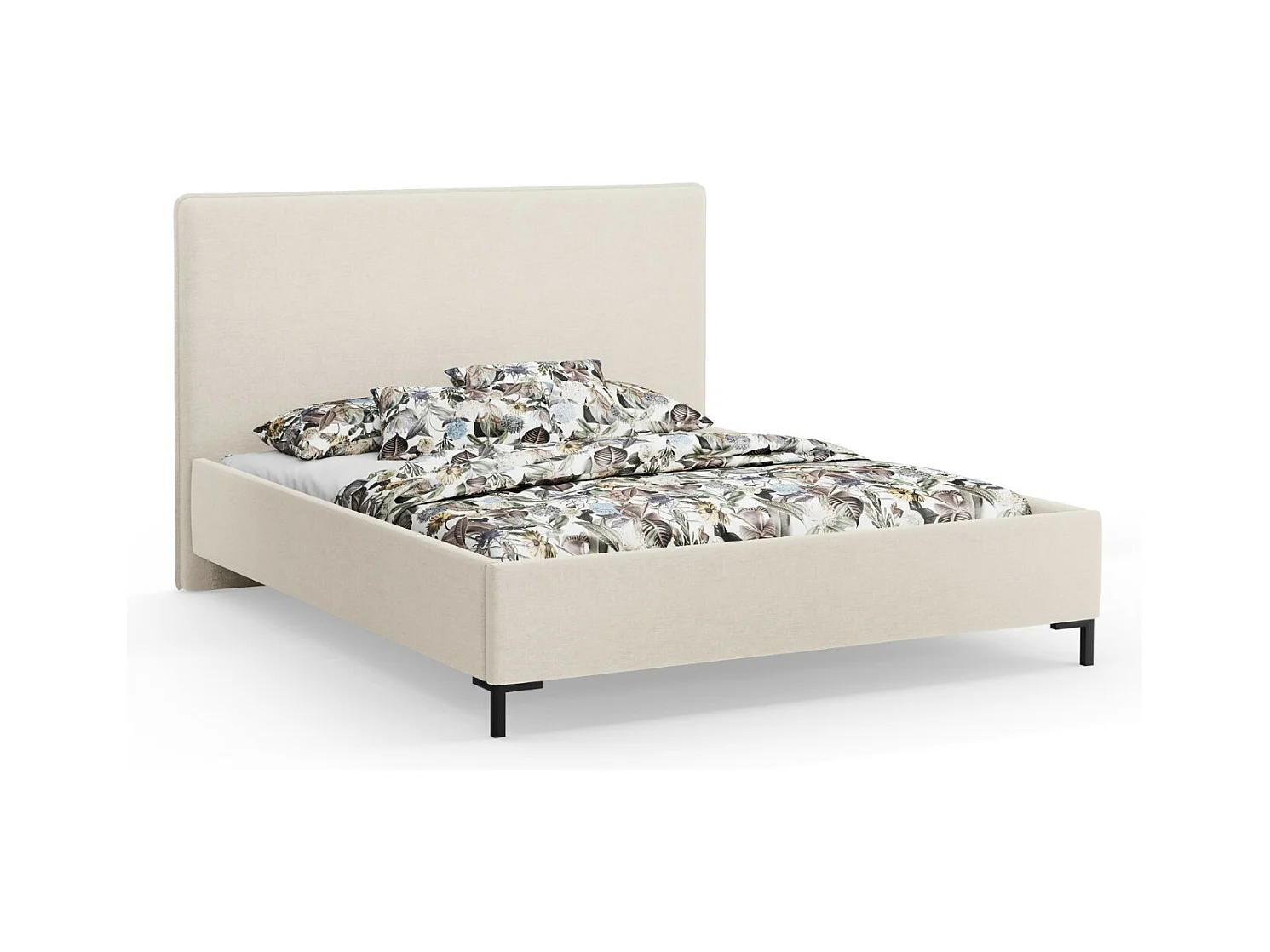 CXL by Christian Lacroix - Opbergbed met hoofdeinde "Polly" 180x200cm, Chenille, Lichtbeige - 220x190x120cm