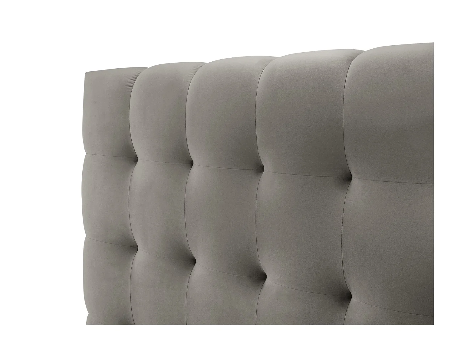 Cosmopolitan Design - Lit coffre avec tête de lit double "Bali" 140x200cm en velours gris clair - 230x200x100cm