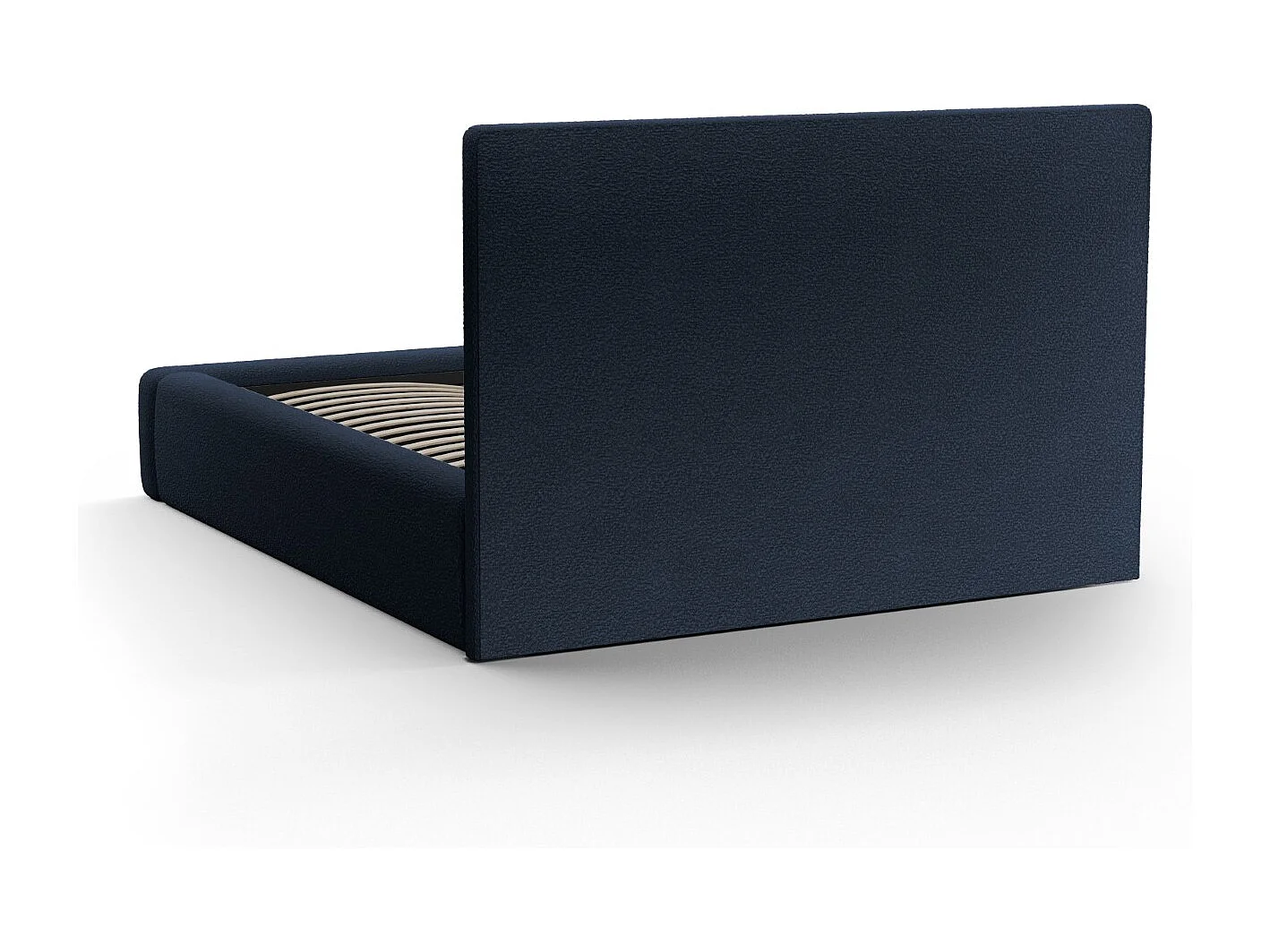 CXL by Christian Lacroix - Łóżko ze schowkiem i zagłówkiem, "Valerie" 200x200cm boucle, niebieski ciemny - 230x225x120cm