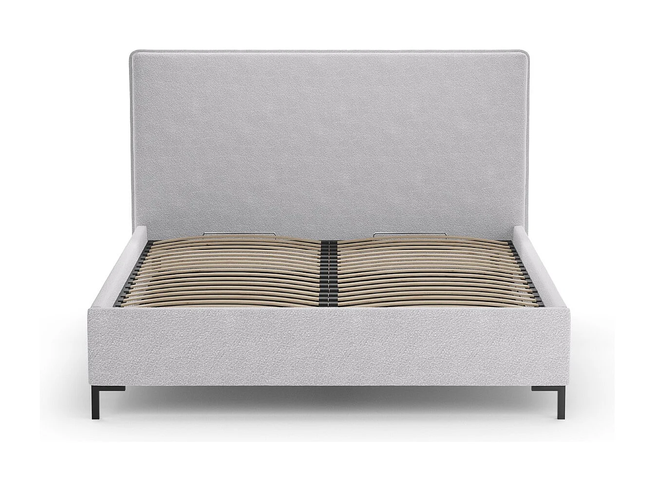 CXL by Christian Lacroix - Cama con cabecero y baúl "Polly" 180x200cm de tejido bouclé gris claro - 220x190x120cm