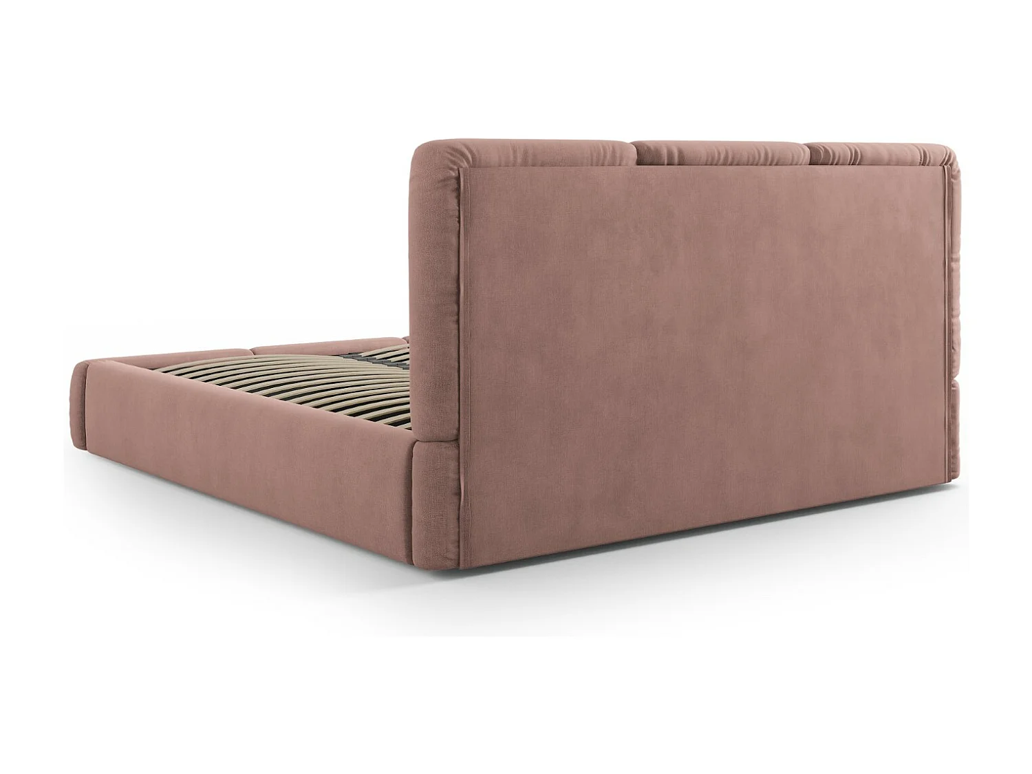 Cosmopolitan Design - Opbergbed met hoofdeinde "Nicolas" 180x200cm, Chenille, Roze - 220x200x100cm
