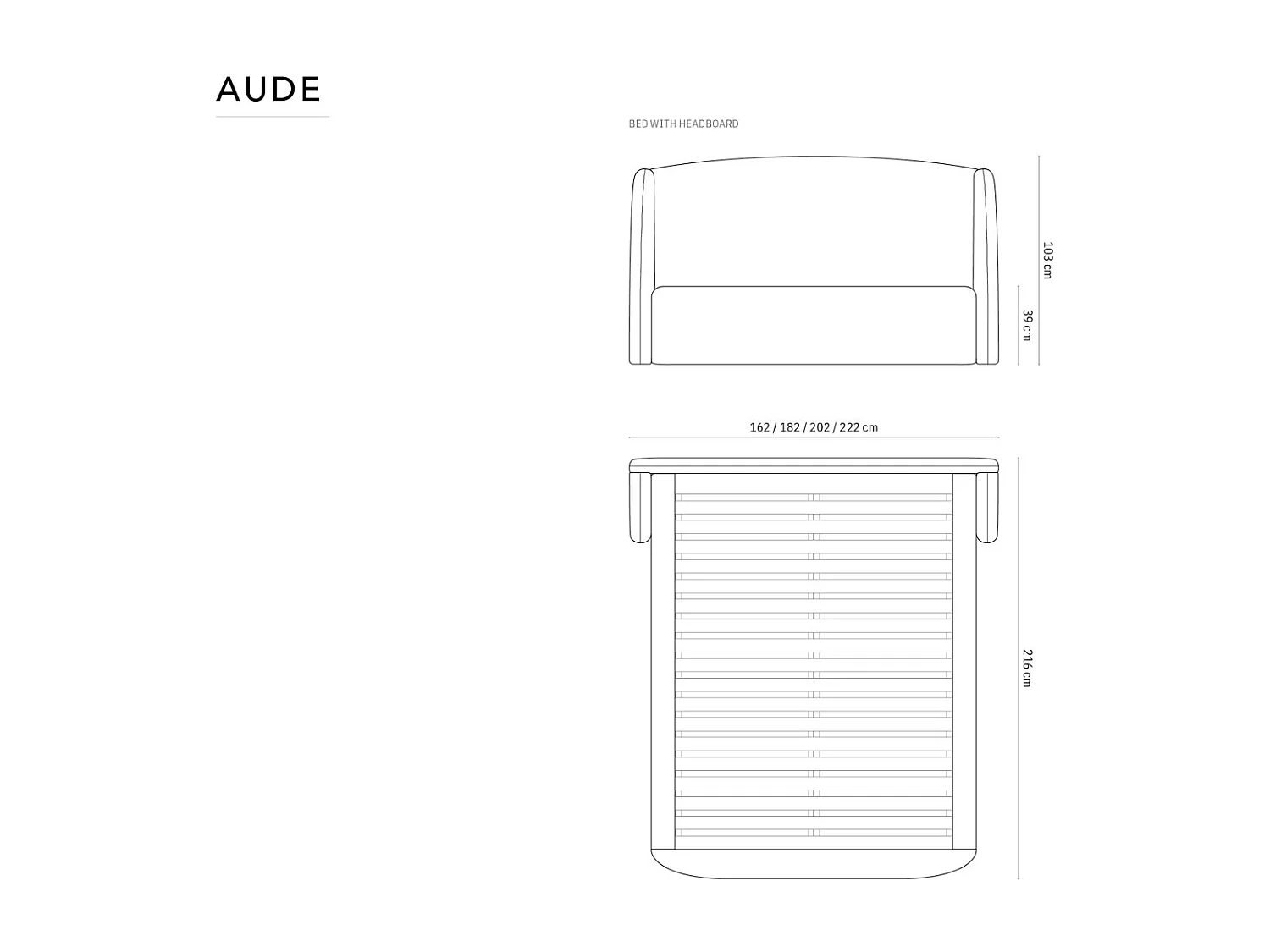 CXL by Christian Lacroix - Cama con cabecero y baúl "Aude" 140x200cm de terciopelo azul claro - 216x162x103cm