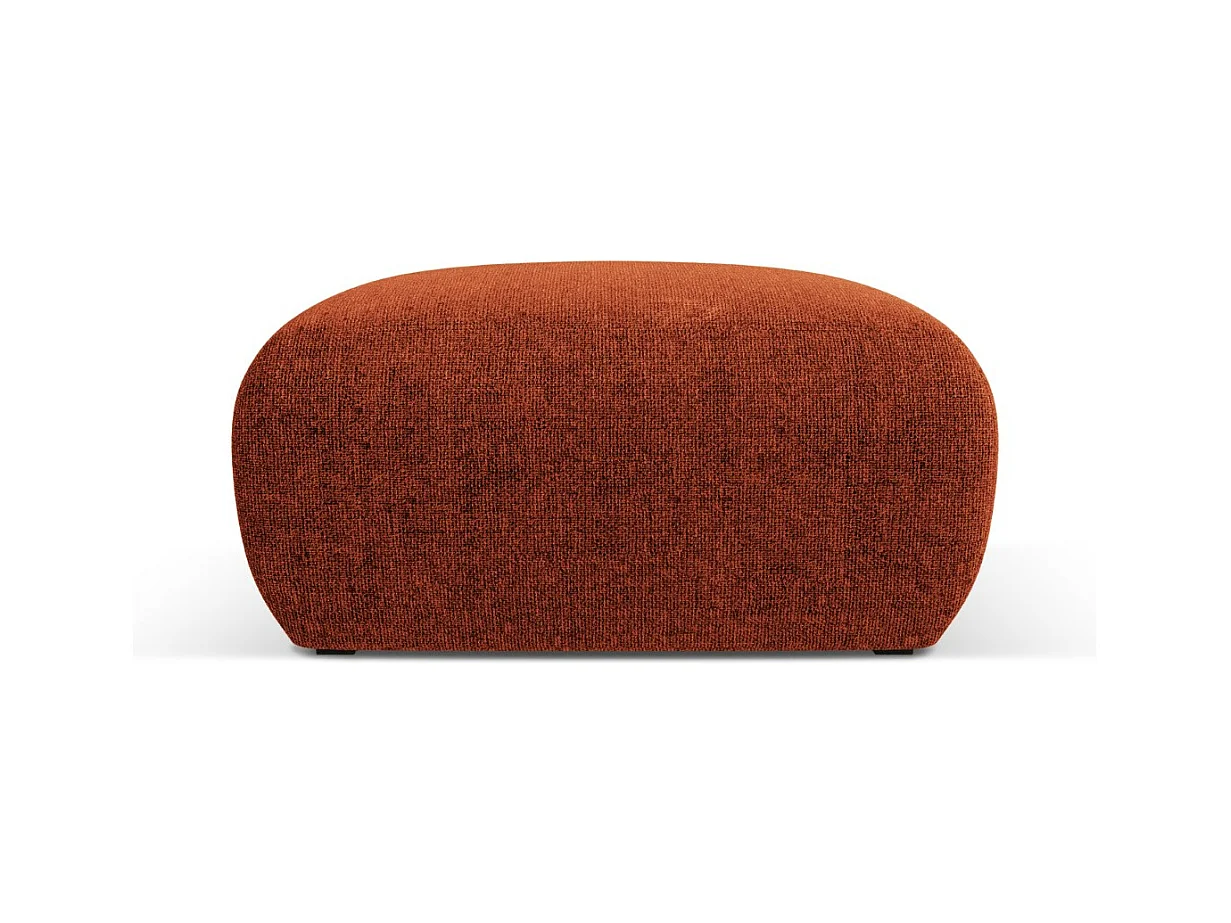 Cosmopolitan Design - Pouf "Nolio" aus Chenille-Stoff terrakotta - 75x75x36cm