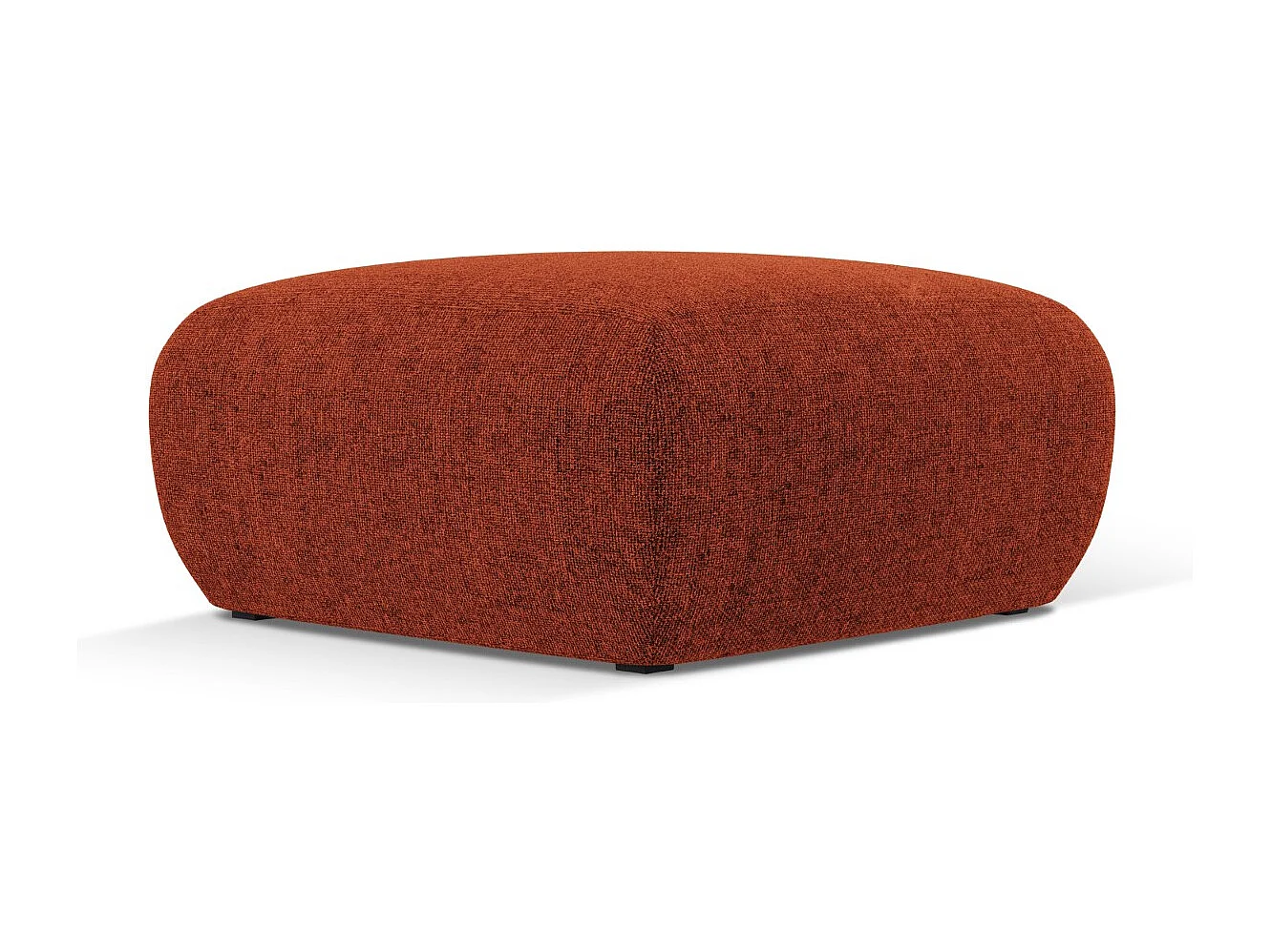 Cosmopolitan Design - Pouf "Nolio" aus Chenille-Stoff terrakotta - 75x75x36cm