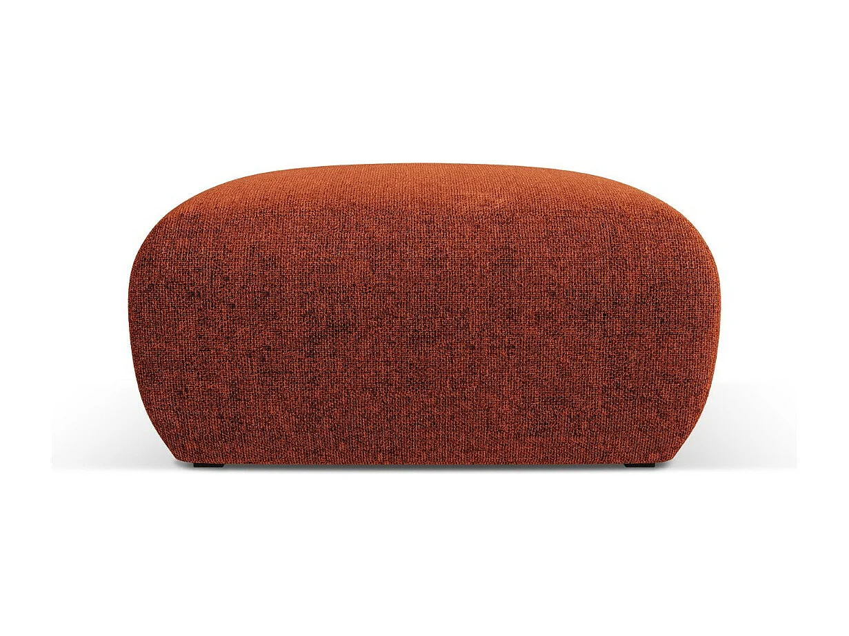 Cosmopolitan Design - Pouf "Nolio" en chenille terracotta - 75x75x36cm