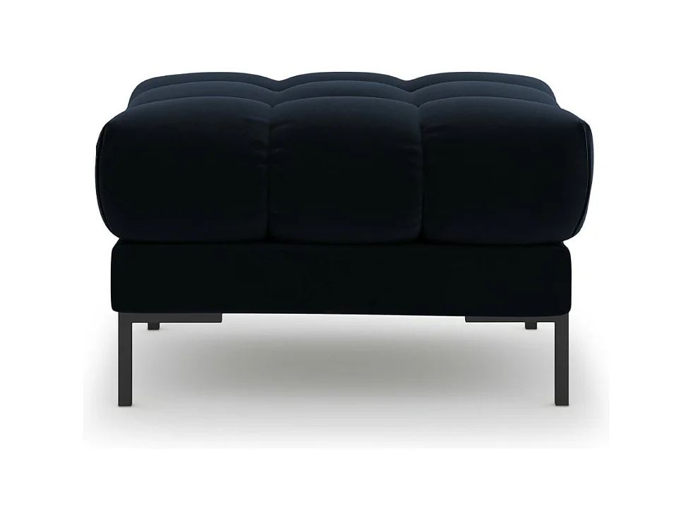 Cosmopolitan Design - Pouf "Bali" aus Samt dunkelblau - 60x60x41cm