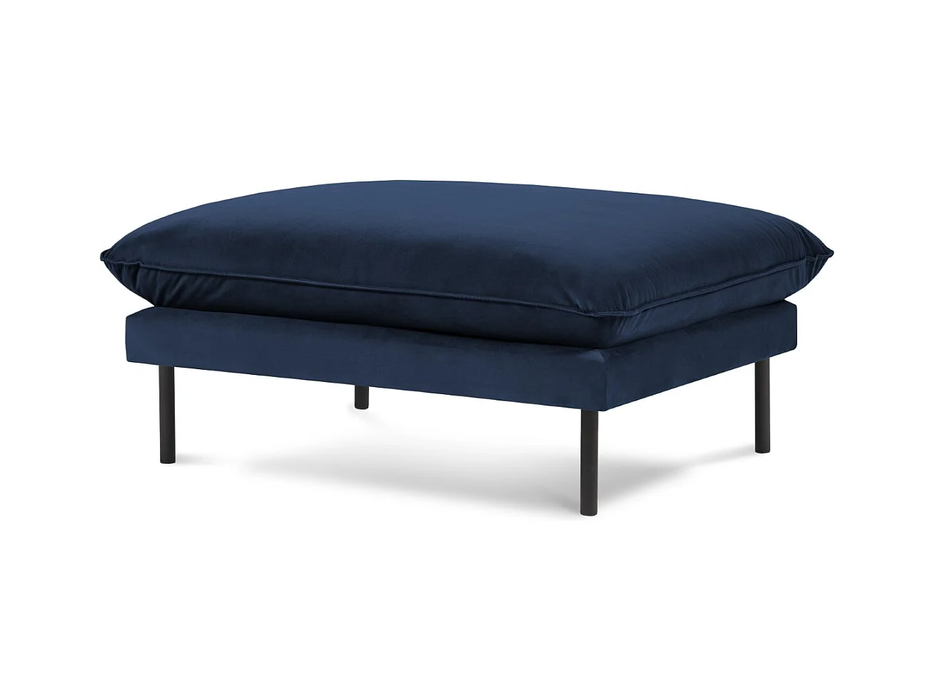 Cosmopolitan Design - Poef "Vienna" Flueel, Koningsblauw - 100x80x43cm