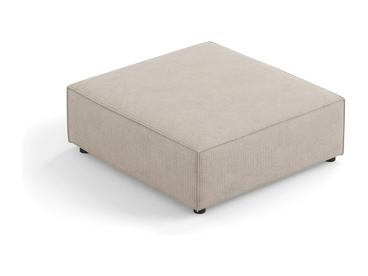 Cosmopolitan Design - Puf, "Arendal" szenil z efektem prążkowania, beż ciemny - 102x80x40cm