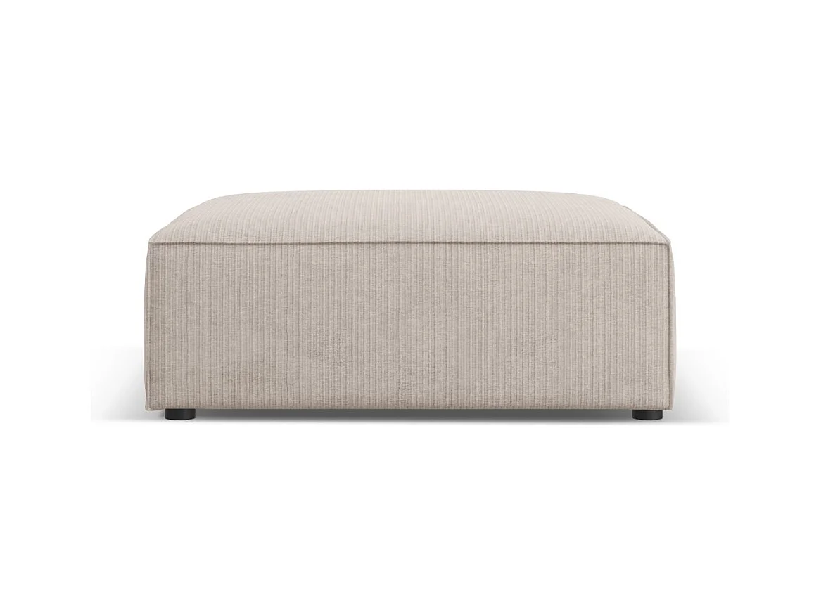 Cosmopolitan Design - Poef "Arendal" Chenille met ribbeleffect, Donkerbeige - 102x80x40cm