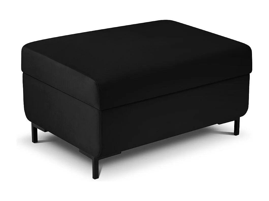 CXL by Christian Lacroix - Pouf avec coffre "Yanis" en velours noir - 87x72x46cm