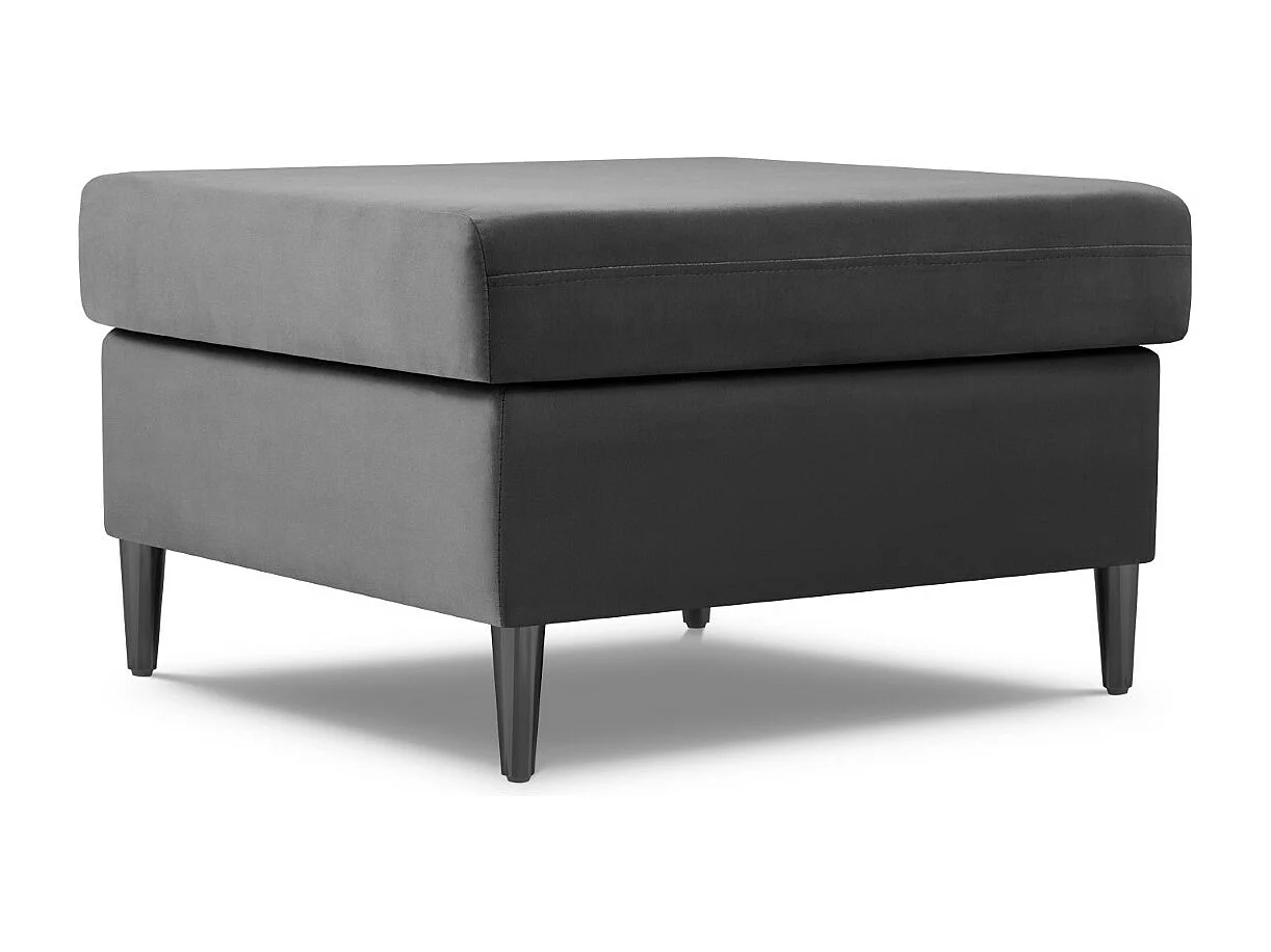 Cosmopolitan Design - Pouf "Kyoto" aus Samt hellgrau - 70x70x45cm