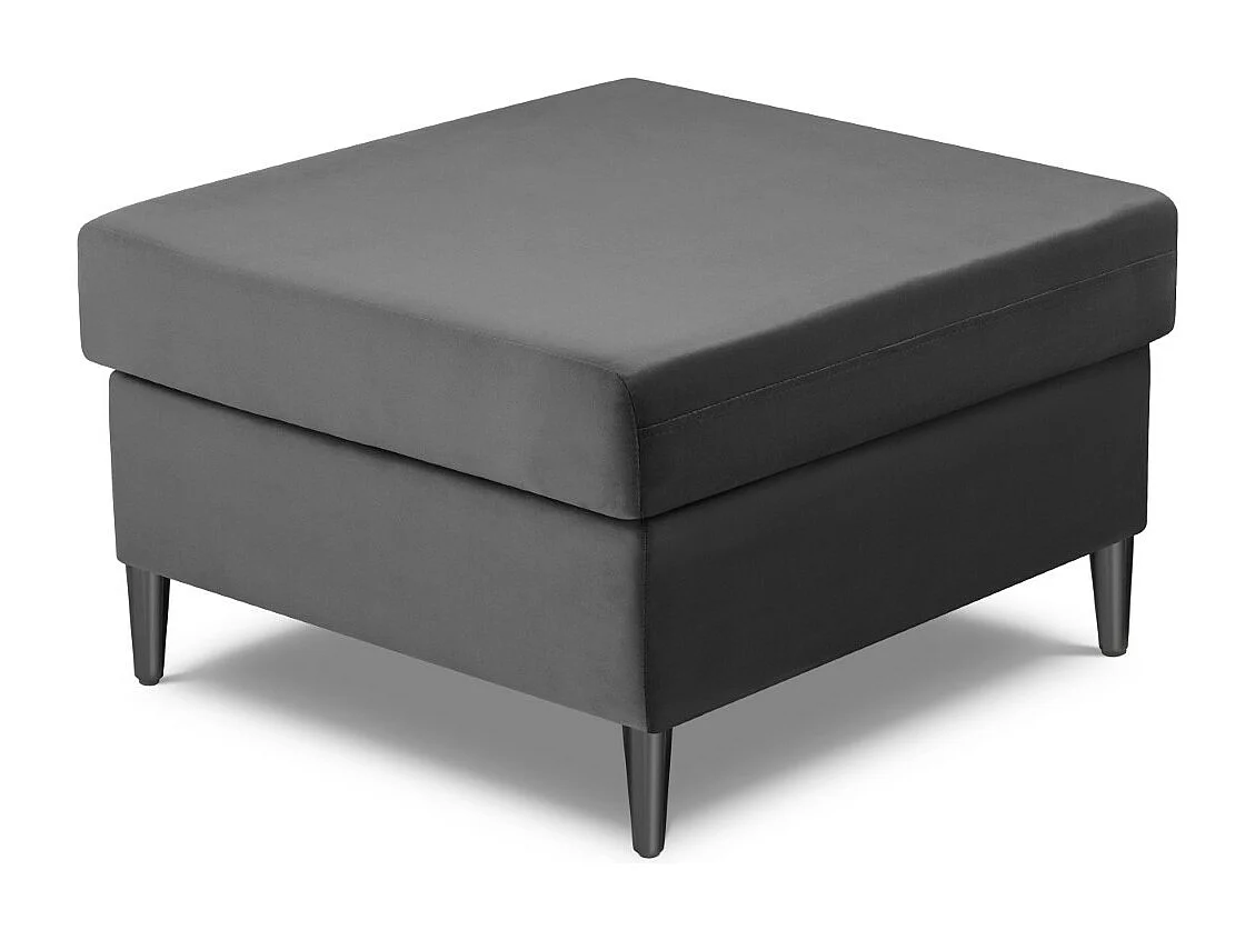 Cosmopolitan Design - Pouf "Kyoto" aus Samt hellgrau - 70x70x45cm