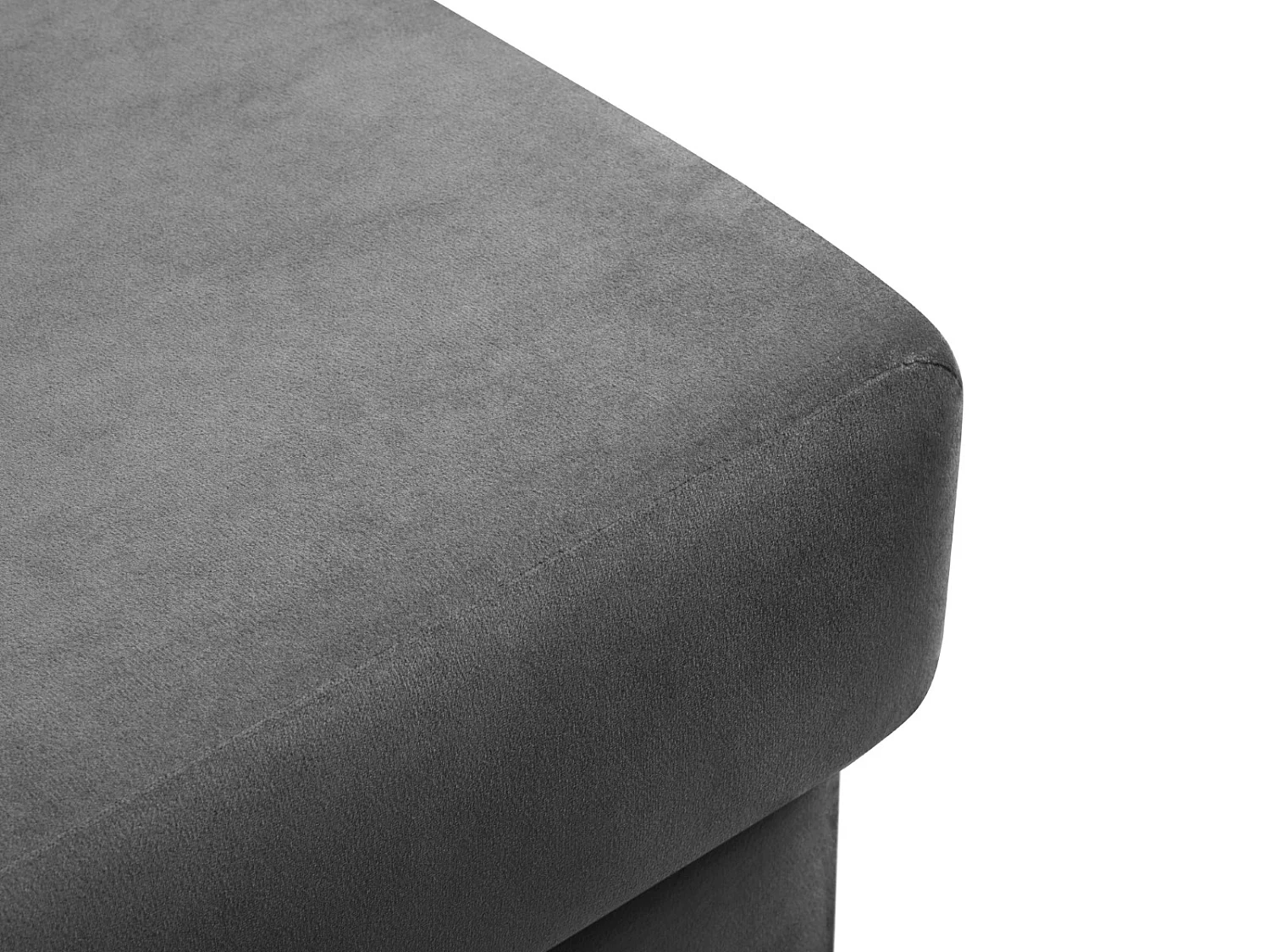 Cosmopolitan Design - Pouf "Kyoto" aus Samt hellgrau - 70x70x45cm