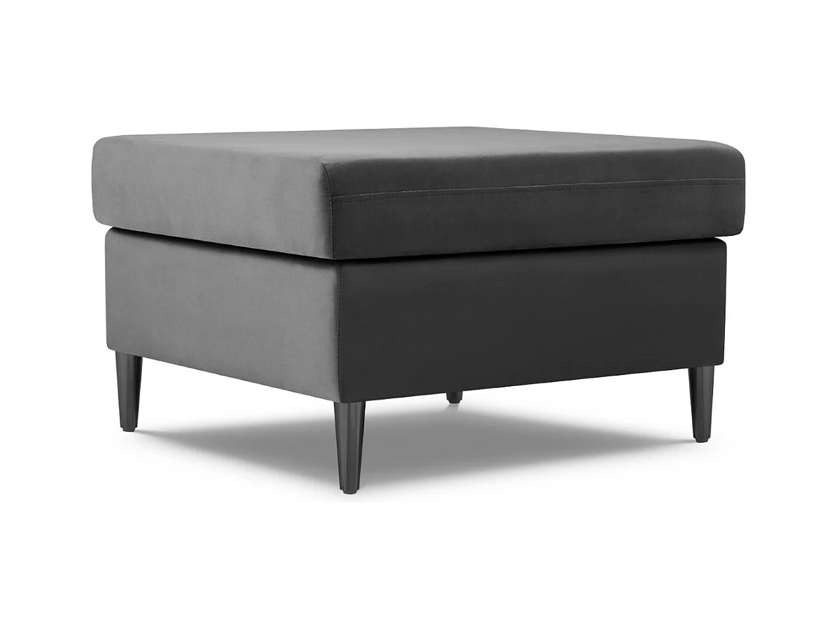 Cosmopolitan Design - Pouf "Kyoto" en velours gris clair - 70x70x45cm