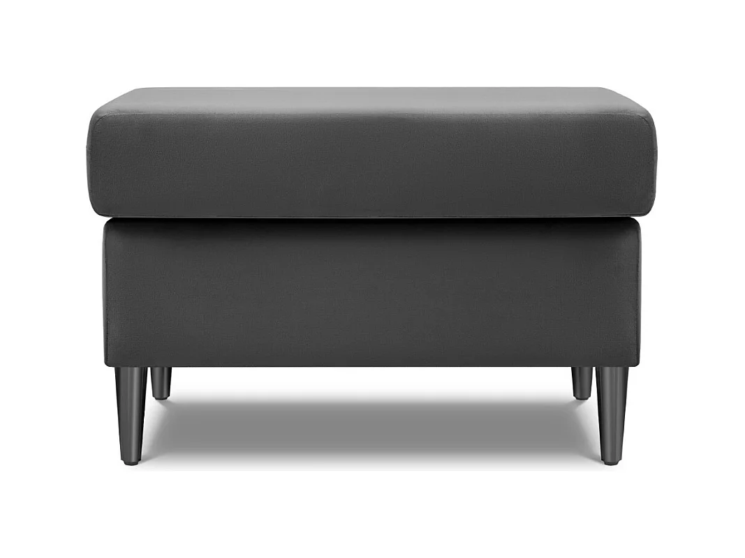 Cosmopolitan Design - Poef "Kyoto" Flueel, Lichtgrijs - 70x70x45cm