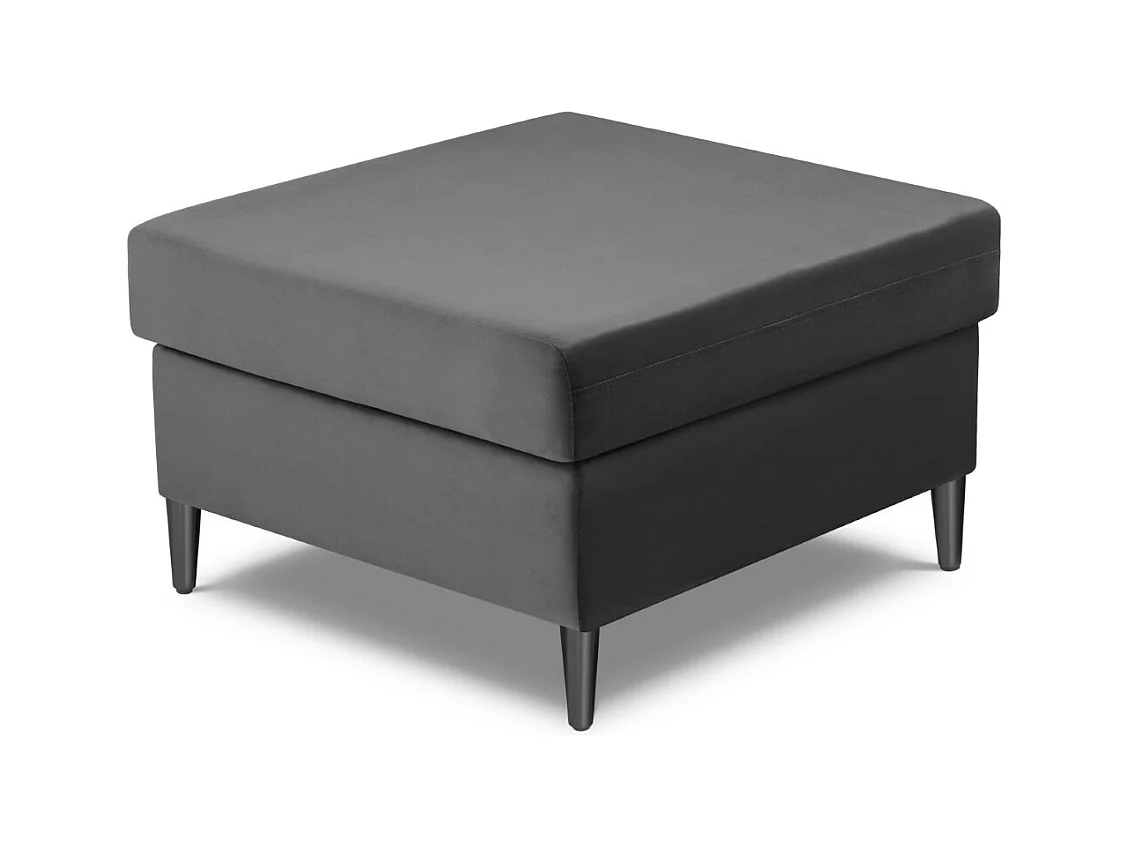 Cosmopolitan Design - Poef "Kyoto" Flueel, Lichtgrijs - 70x70x45cm