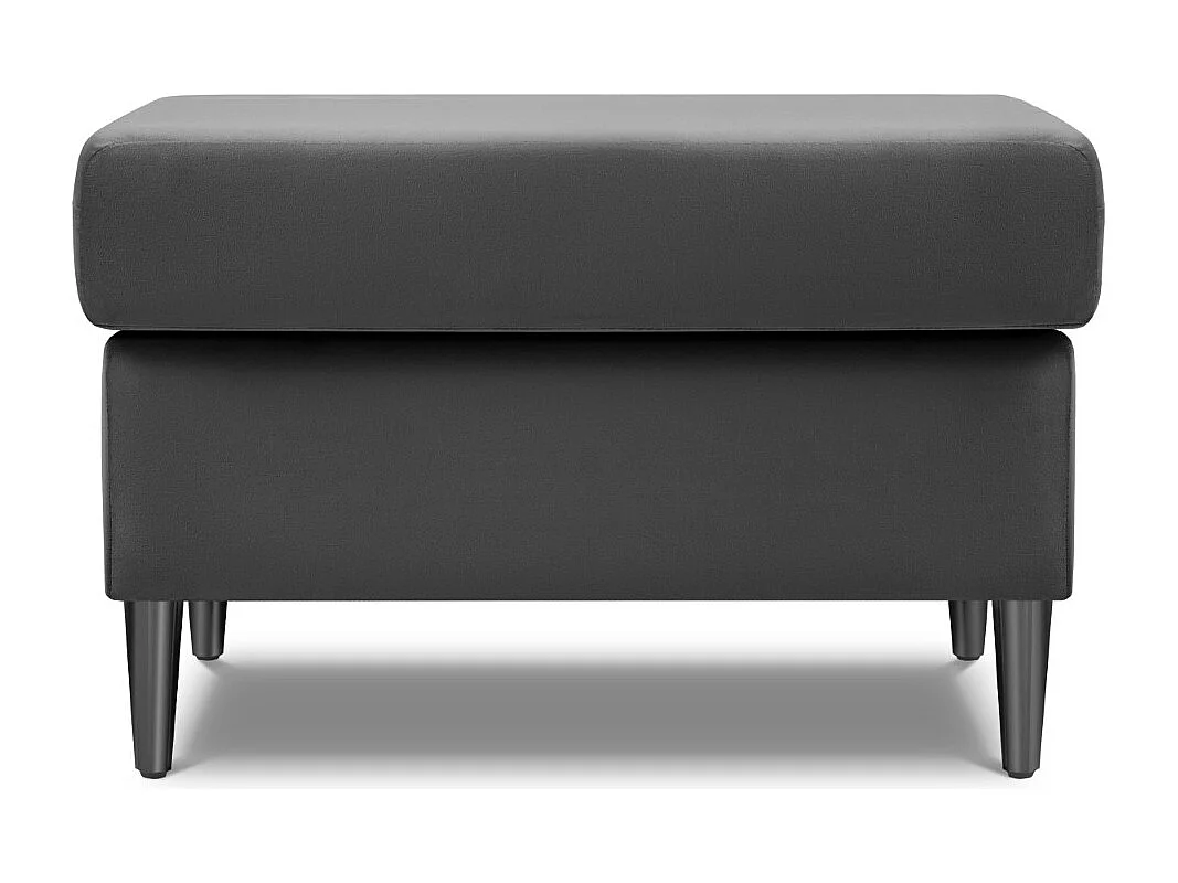 Cosmopolitan Design - Pufe "Kyoto" em veludo cinza claro - 70x70x45cm