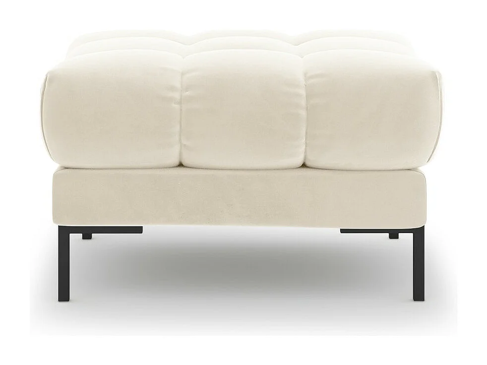 Cosmopolitan Design - Pouf "Bali" en velours beige clair - 60x60x41cm