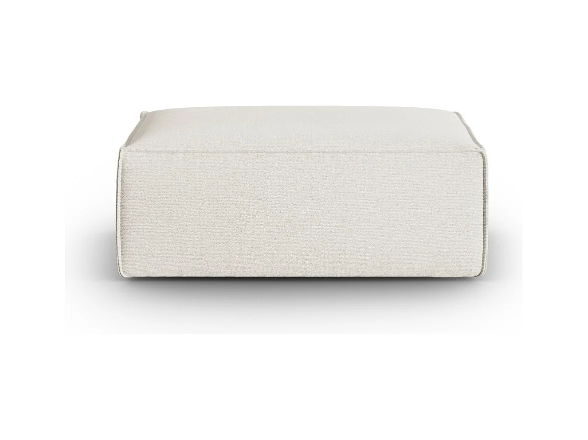 Cosmopolitan Design - Pouf "Mackay" en velours structuré ivoire - 100x69x40cm