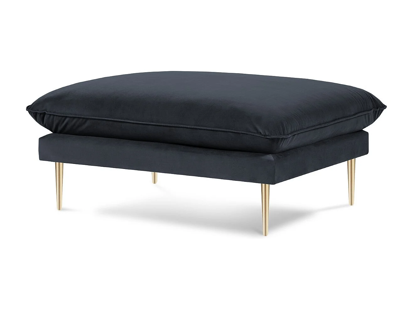 Cosmopolitan Design - Pouf "Vienna" en velours bleu foncé - 100x80x43cm