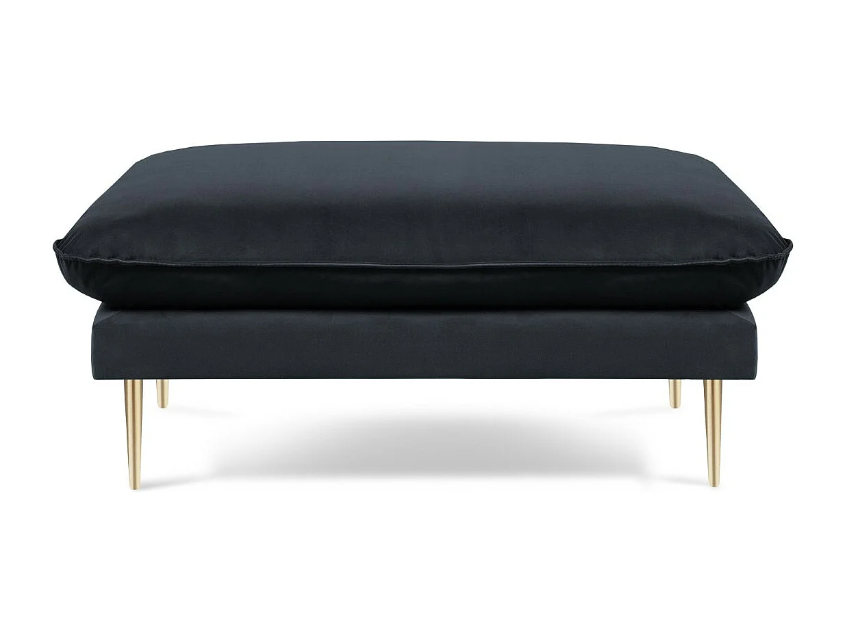 Cosmopolitan Design - Pouf "Vienna" en velours bleu foncé - 100x80x43cm