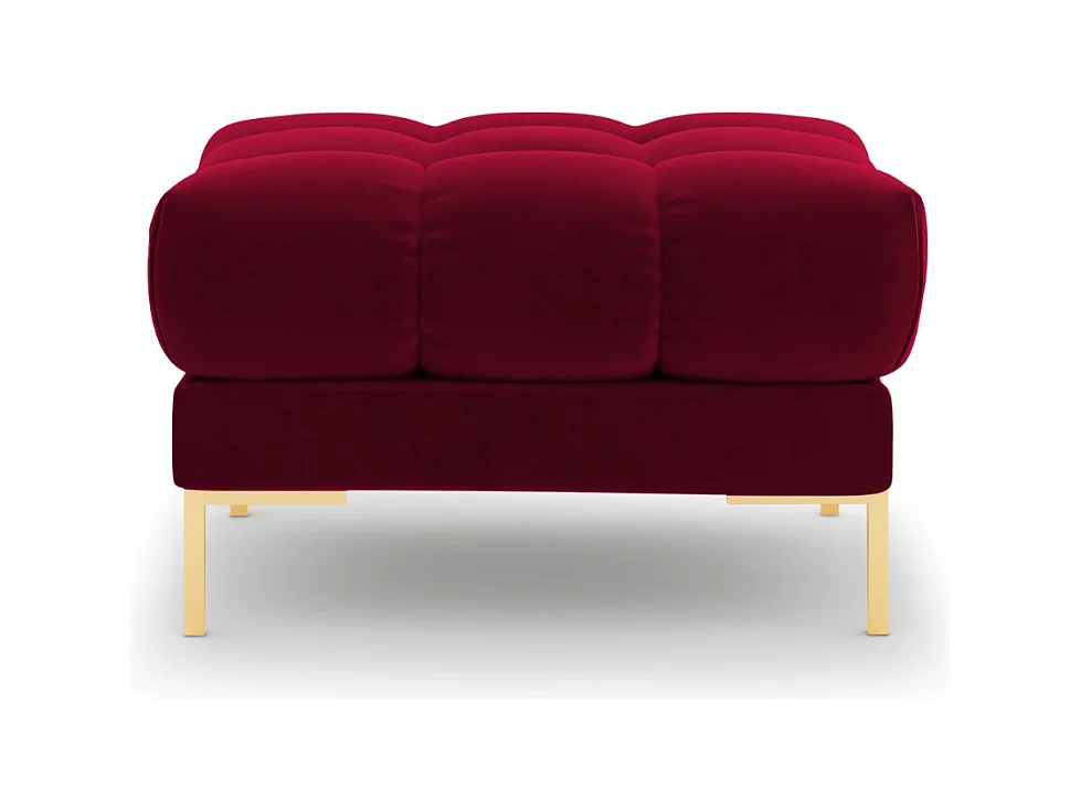 Cosmopolitan Design - Puf "Bali" de terciopelo rojo - 60x60x41cm