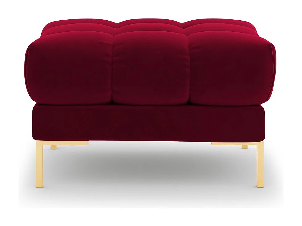 Cosmopolitan Design - Pufe "Bali" em veludo vermelho - 60x60x41cm