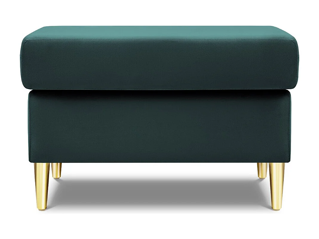 Cosmopolitan Design - Puf "Kyoto" de terciopelo petróleo - 70x70x45cm