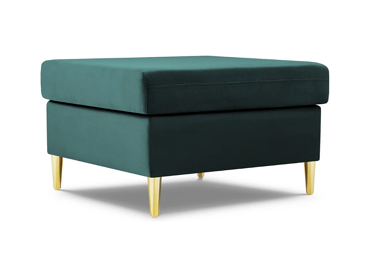 Cosmopolitan Design - Pouf "Kyoto" en velours pétrole - 70x70x45cm