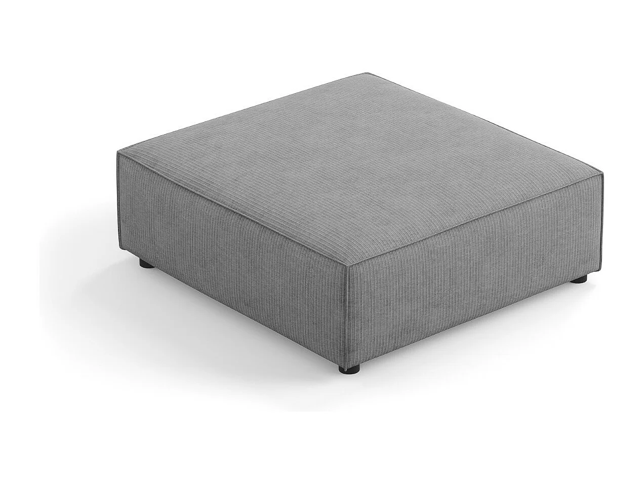 Cosmopolitan Design - Pouf "Arendal" aus Chenille-Stoff mit Rippeneffekt dunkelgrau - 102x80x40cm