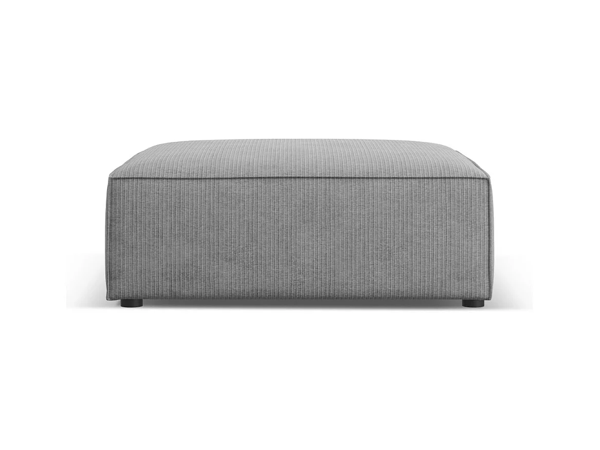 Cosmopolitan Design - Poef "Arendal" Chenille met ribbeleffect, Donkergrijs - 102x80x40cm