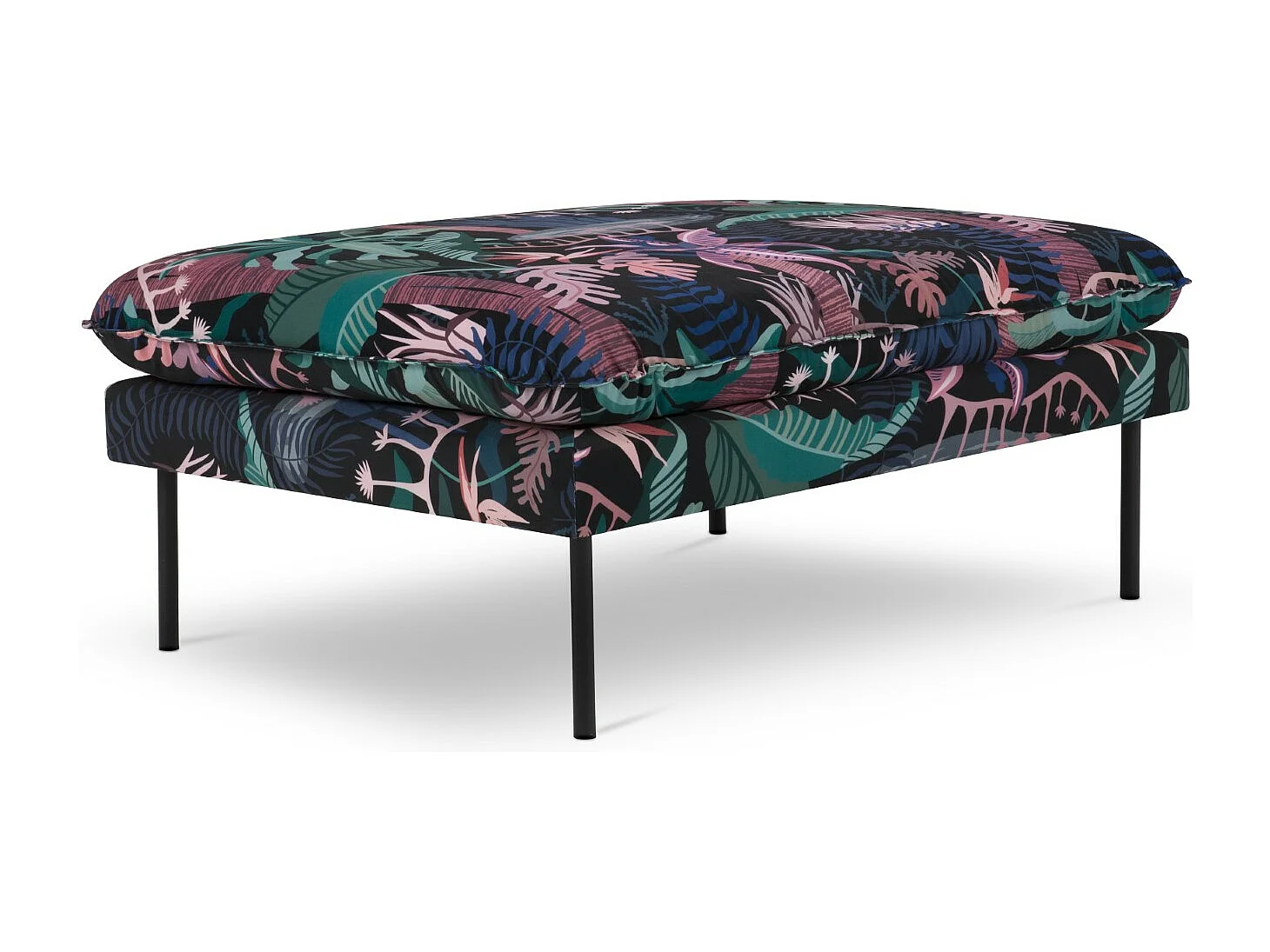 Cosmopolitan Design - Pouf "Vienna" en velours motif fleur - 100x80x43cm