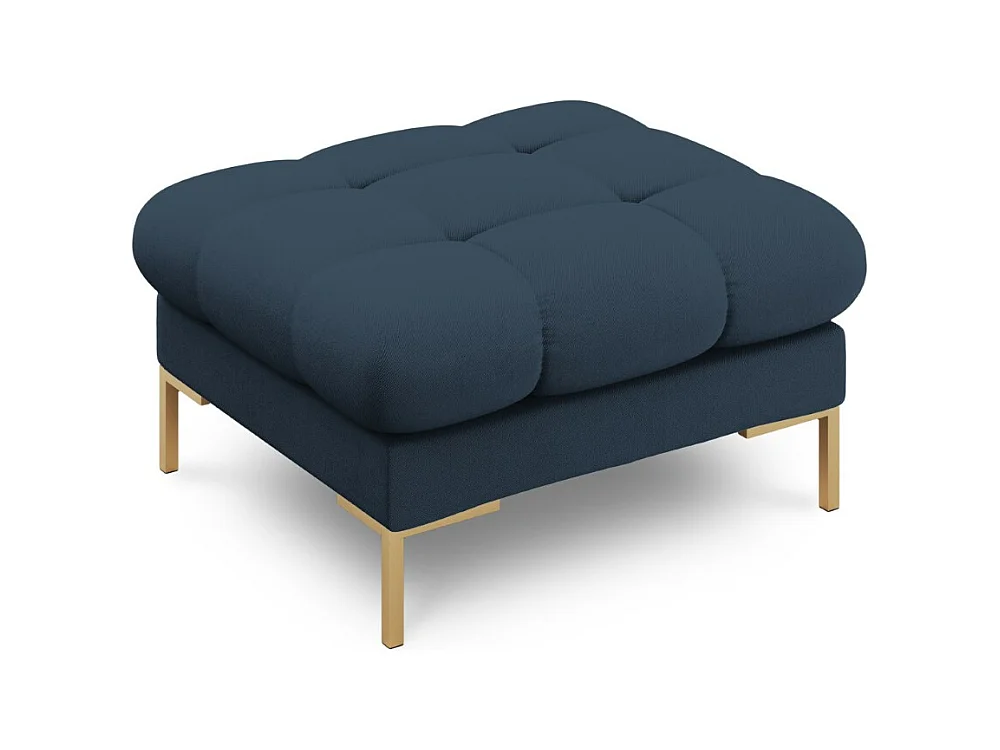 Cosmopolitan Design - Poef "Bali" Structurele stof, Blauw - 60x60x41cm
